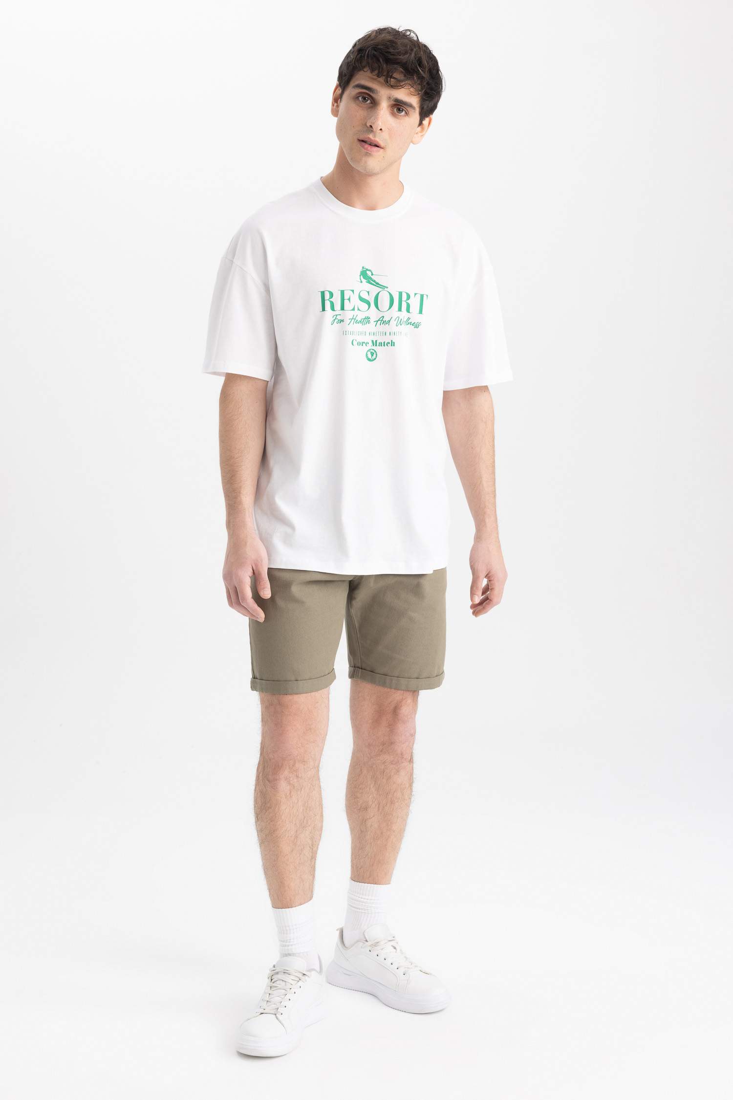 Comfort Fit Crew Neck Printed Cotton T-Shirt