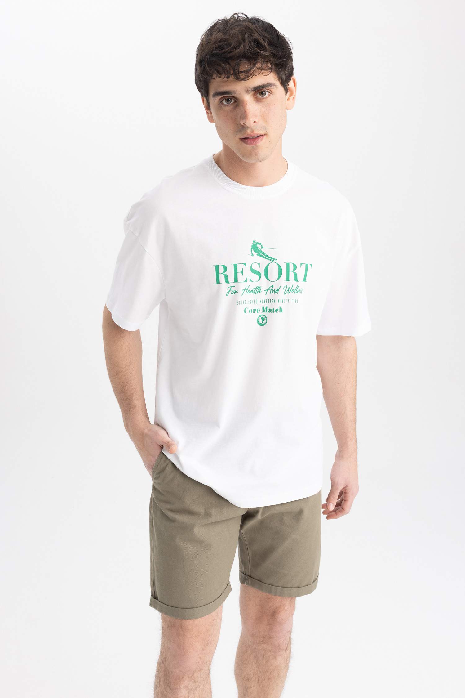 Comfort Fit Crew Neck Printed Cotton T-Shirt