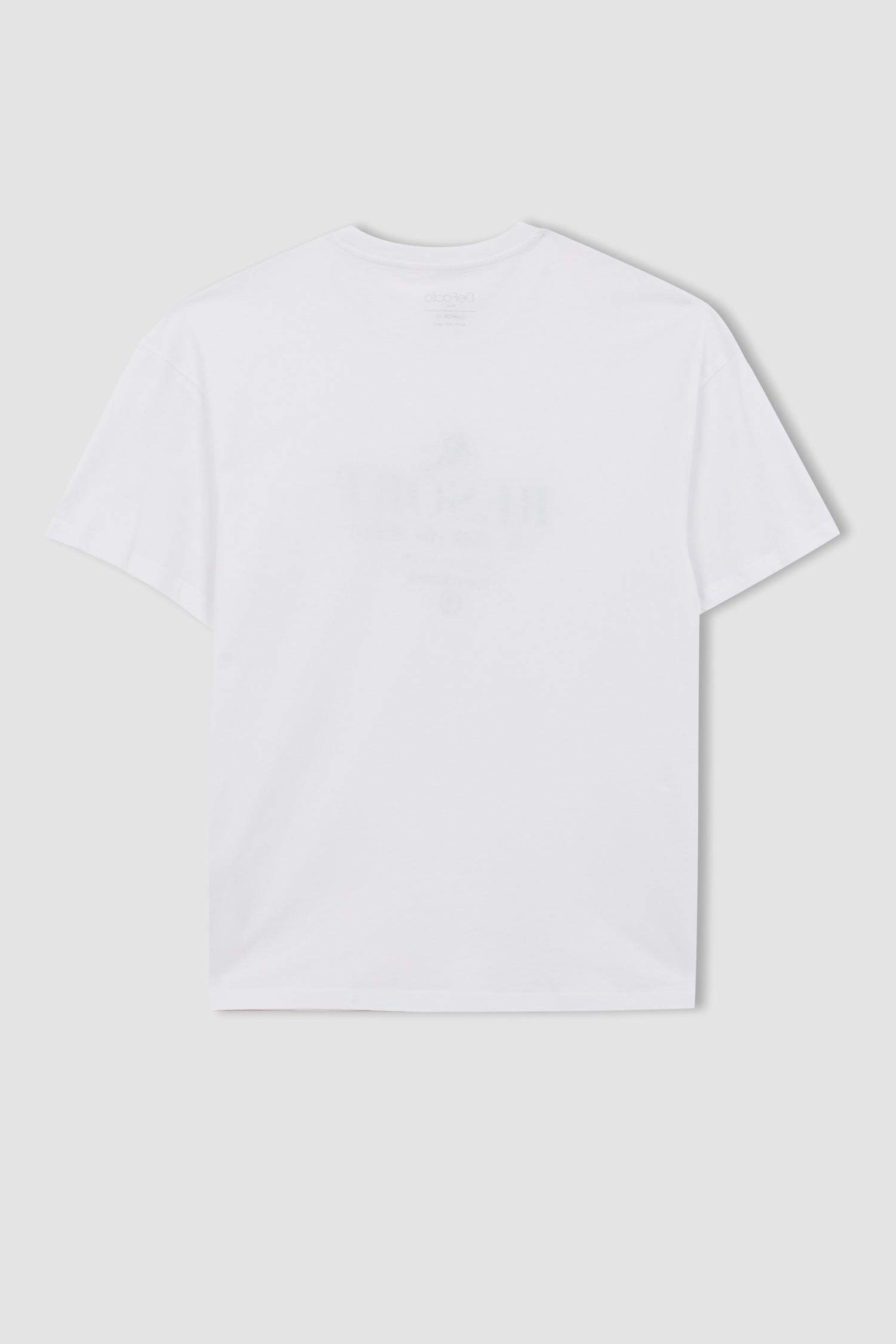 Comfort Fit Crew Neck Printed Cotton T-Shirt