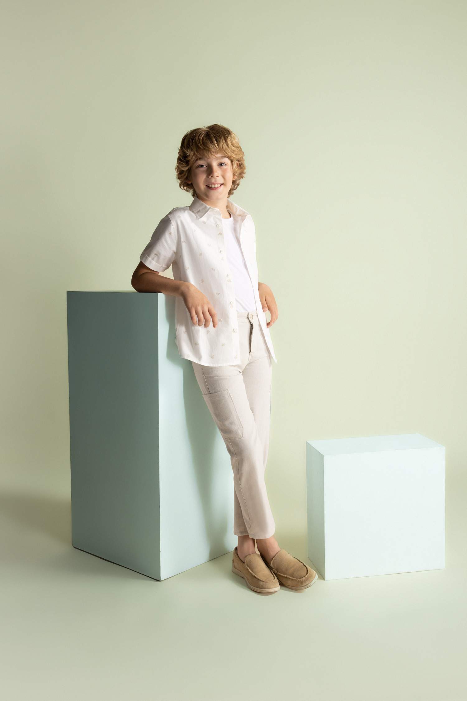 Рубашка с принтом из поплина для мальчиков