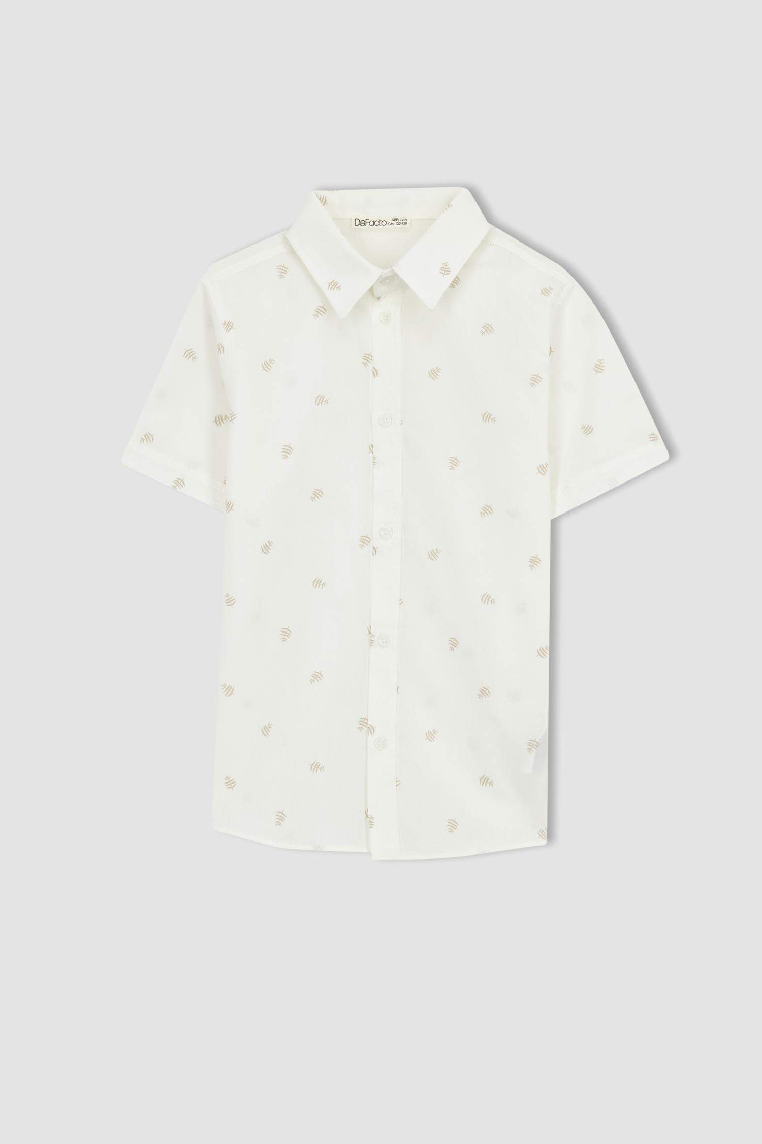 Рубашка с принтом из поплина для мальчиков