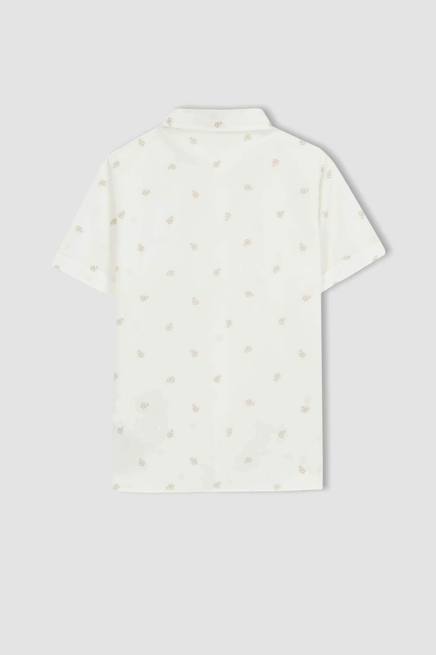 Рубашка с принтом из поплина для мальчиков