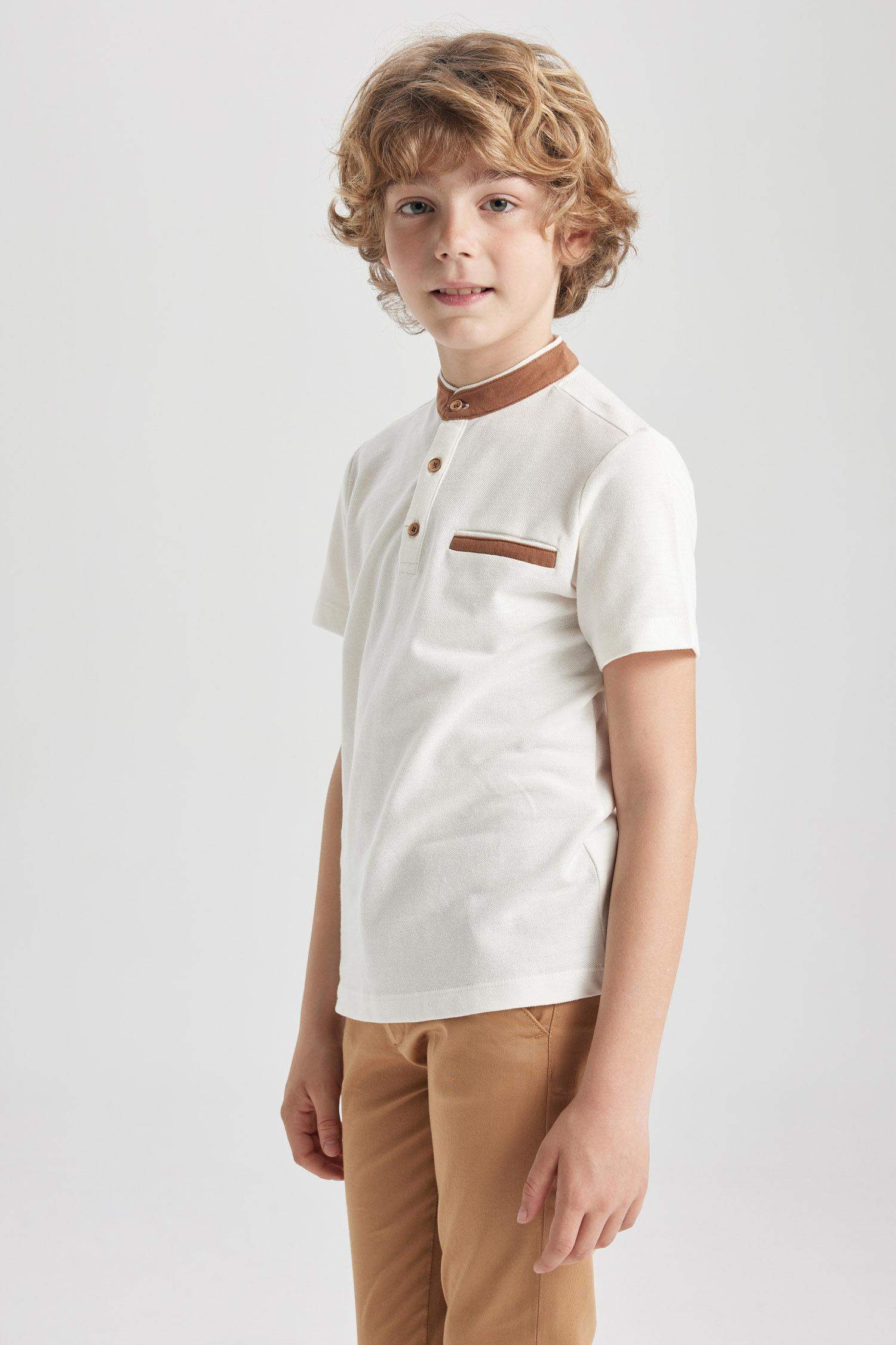 Ұлдарға годат жаға қысқа жеңді Қысқа Жеңді Поло Футболка