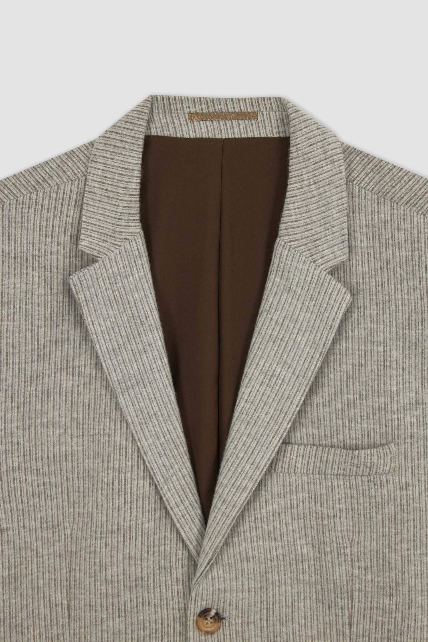 Slim Fit Dar Kesim Astarlı Çizgili Blazer Ceket