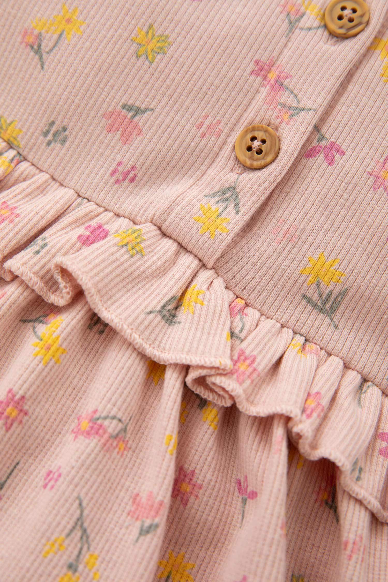 Pink BABY GIRL Regular Fit Flower Long Sleeve Knitted Dress 2708456 DeFacto