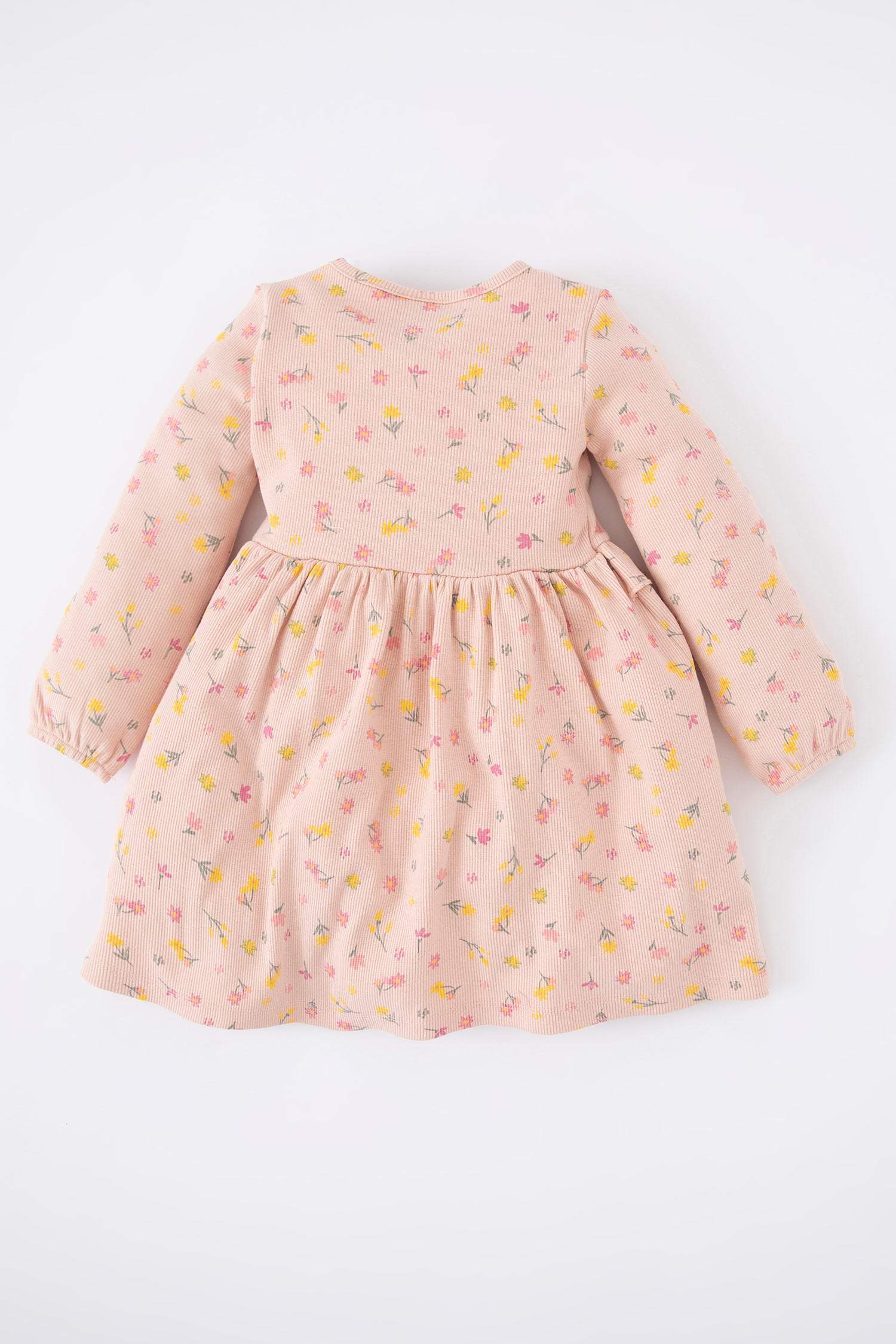 Pink BABY GIRL Regular Fit Flower Long Sleeve Knitted Dress 2708456 DeFacto