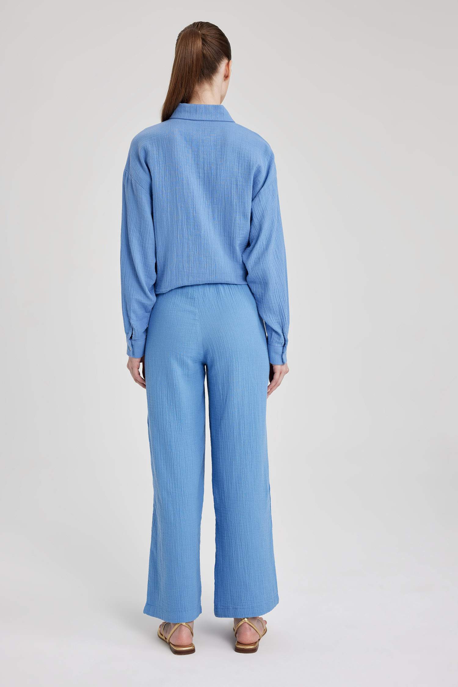 кең аяқ муслин Шалбар