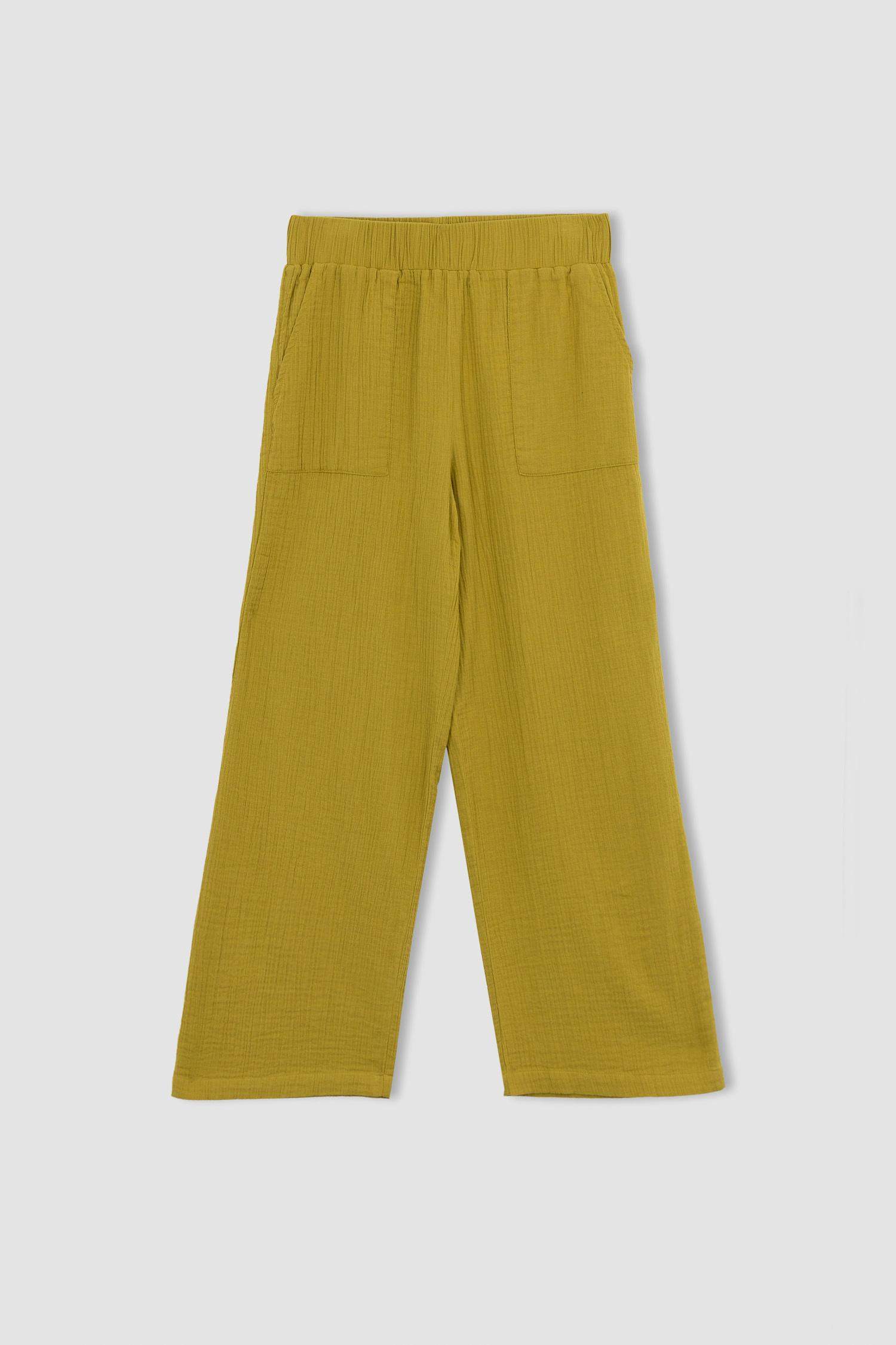 Wide Leg Muslin Trousers