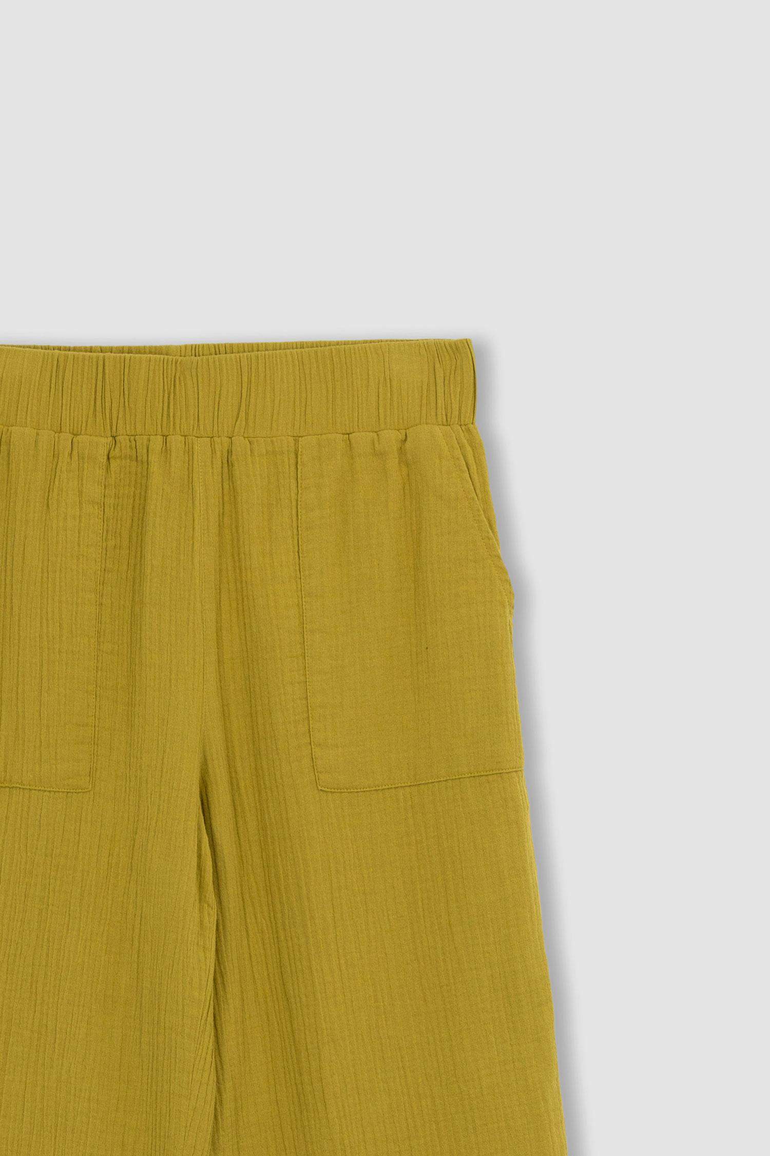 Wide Leg Muslin Trousers