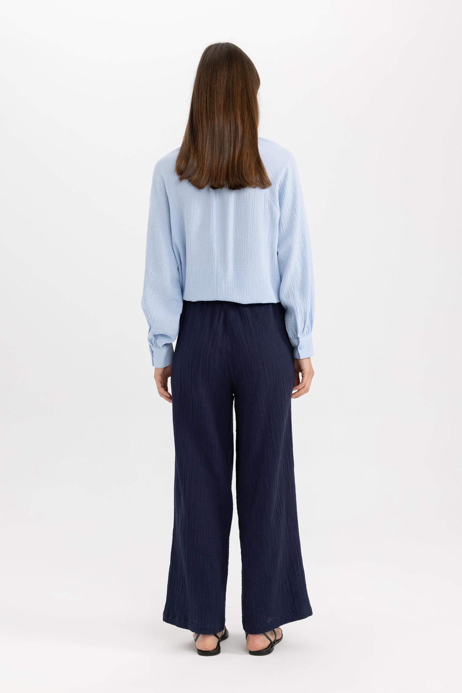 Wide Leg Muslin Trousers