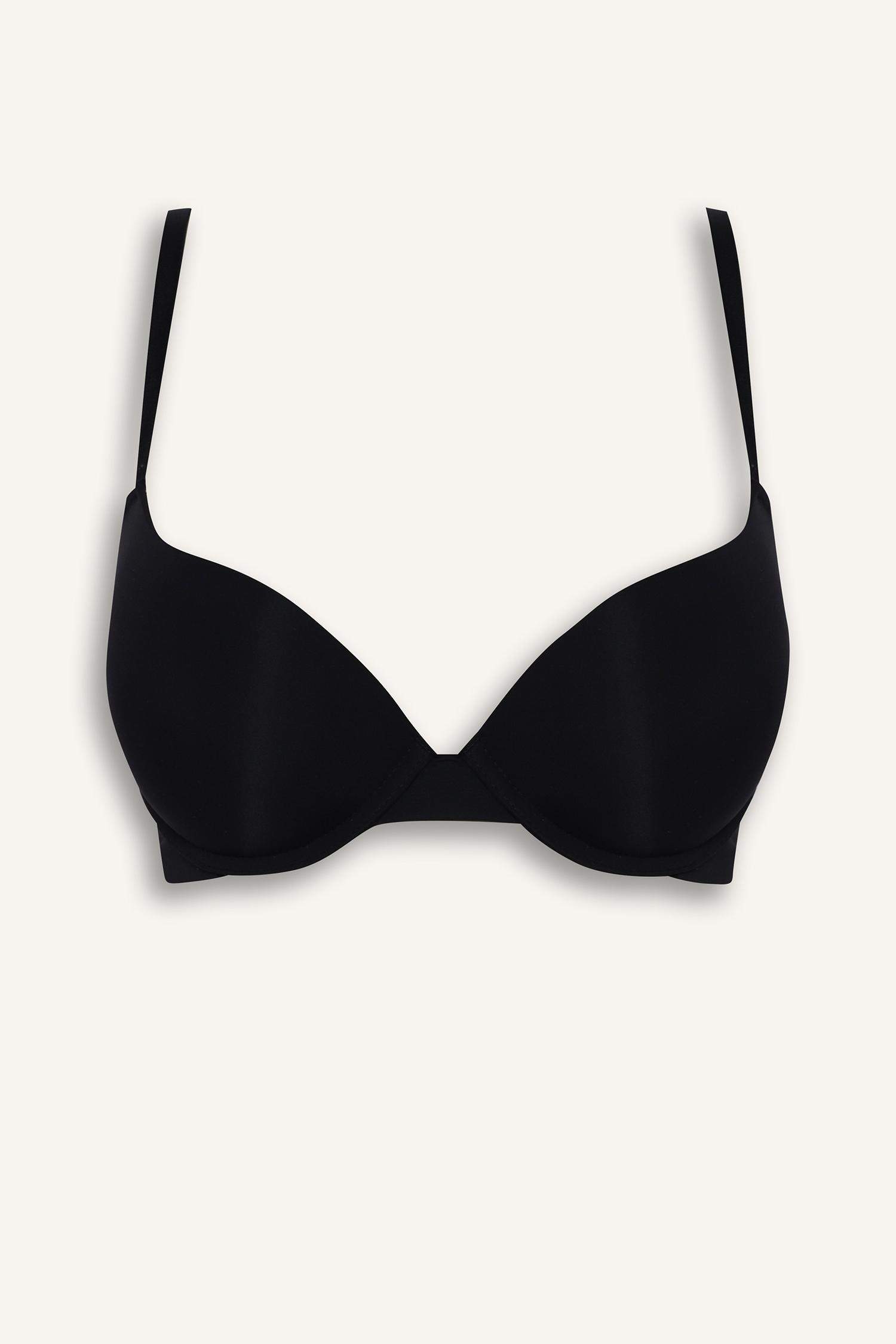 Push Up Micro Kaplı Yarım Dolgulu Balenli Tişört Bra Fall in Love