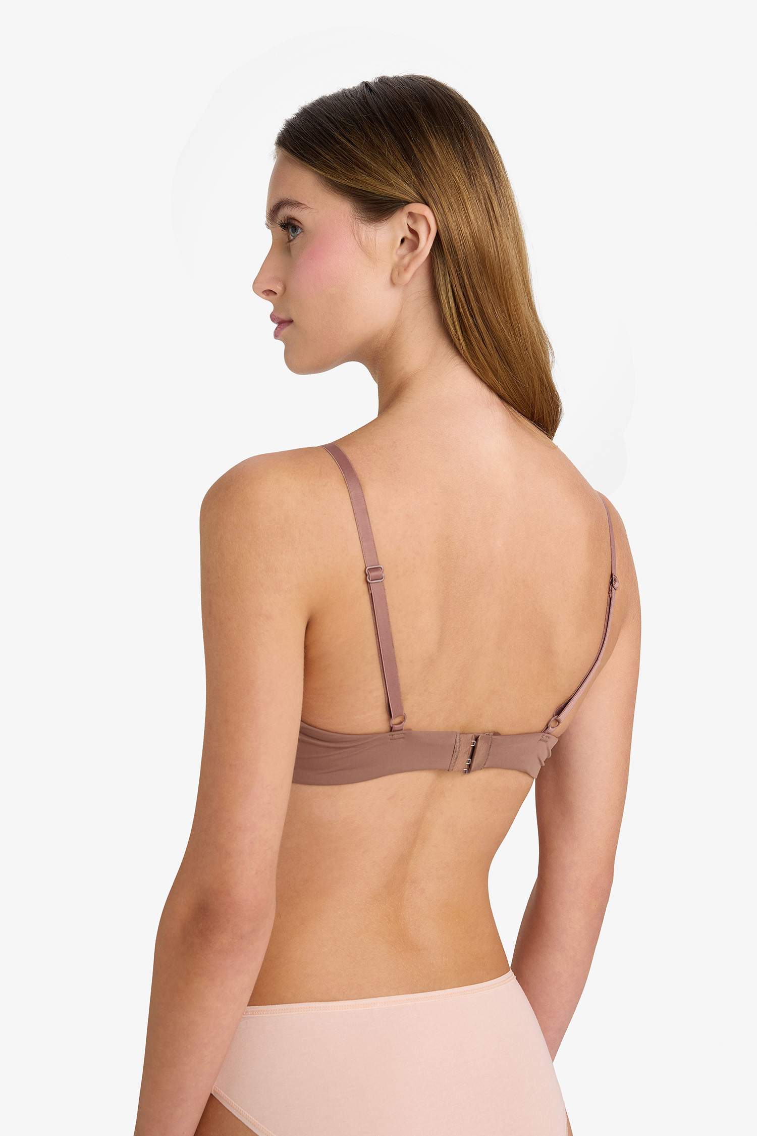 Push Up Micro Kaplı Yarım Dolgulu Balenli Tişört Bra Fall in Love