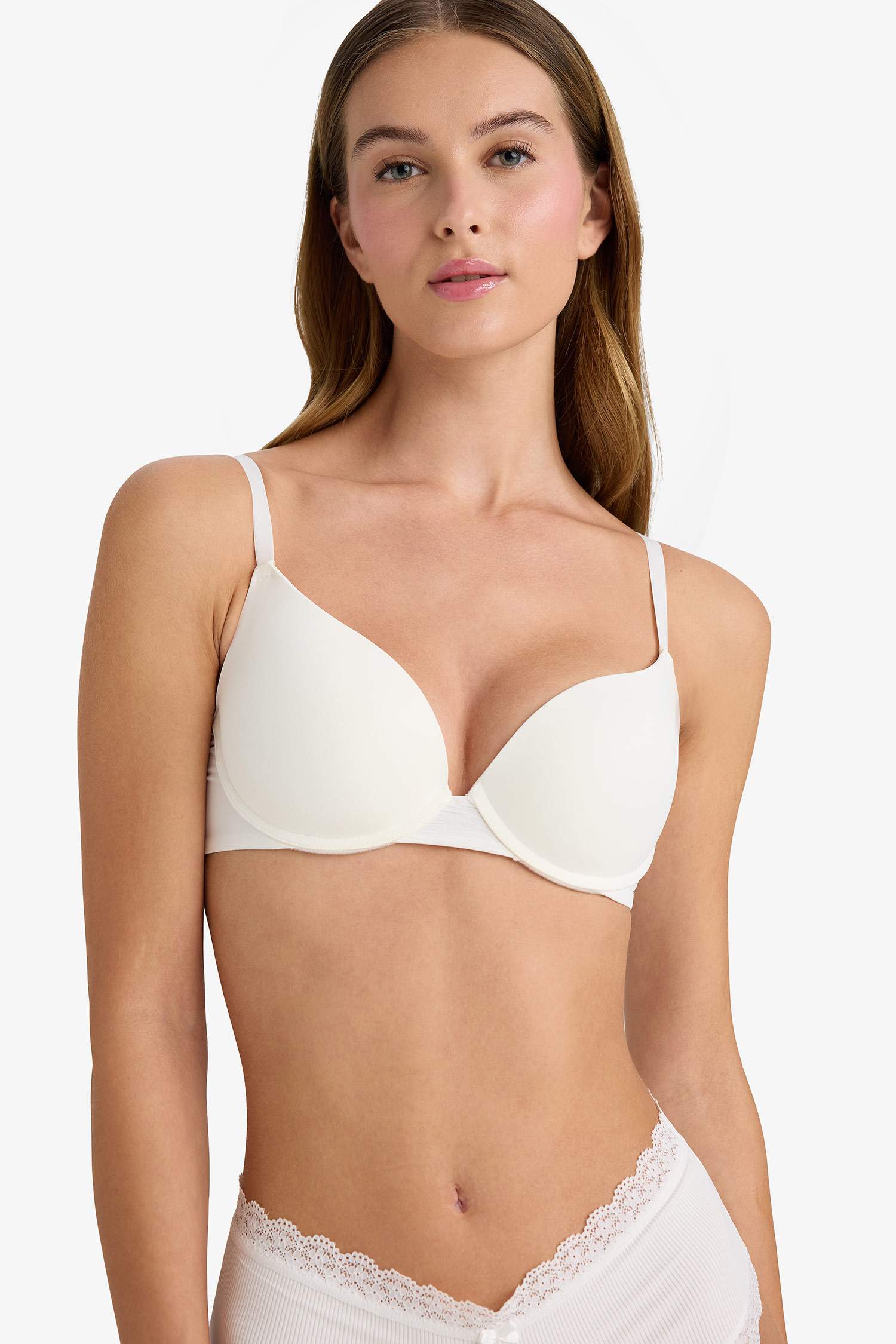 Push Up Micro Kaplı Yarım Dolgulu Balenli Tişört Bra