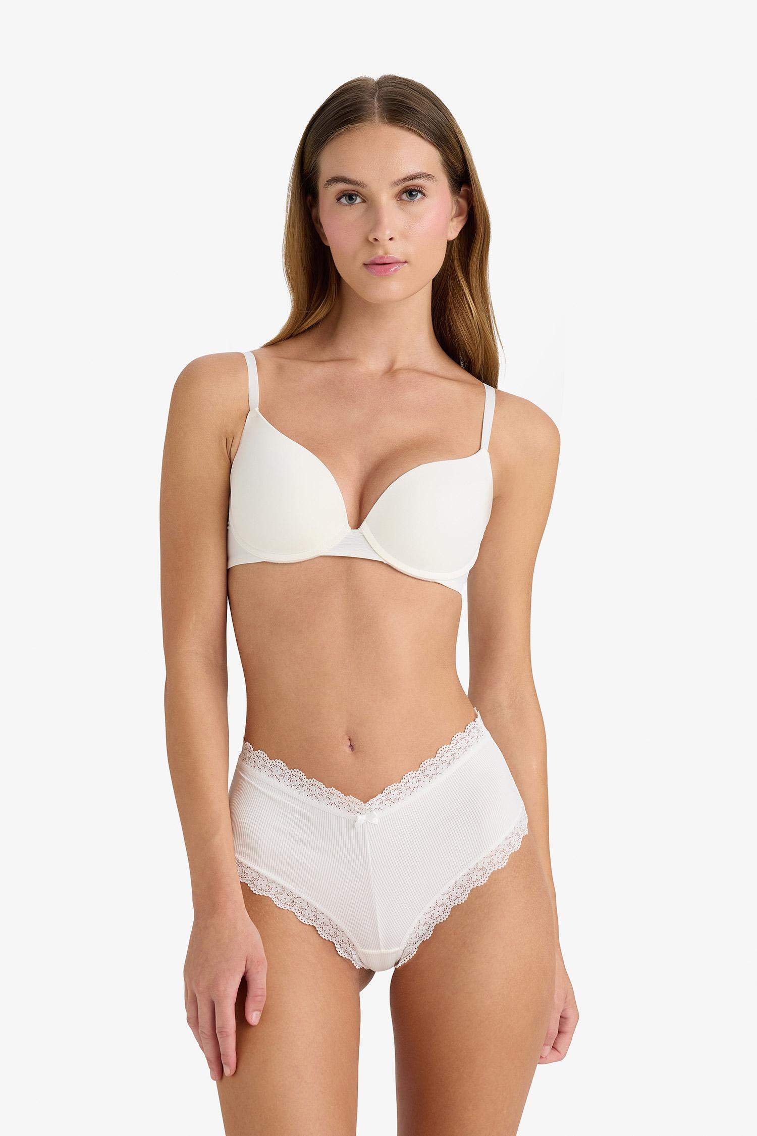 Push Up Micro Kaplı Yarım Dolgulu Balenli Tişört Bra