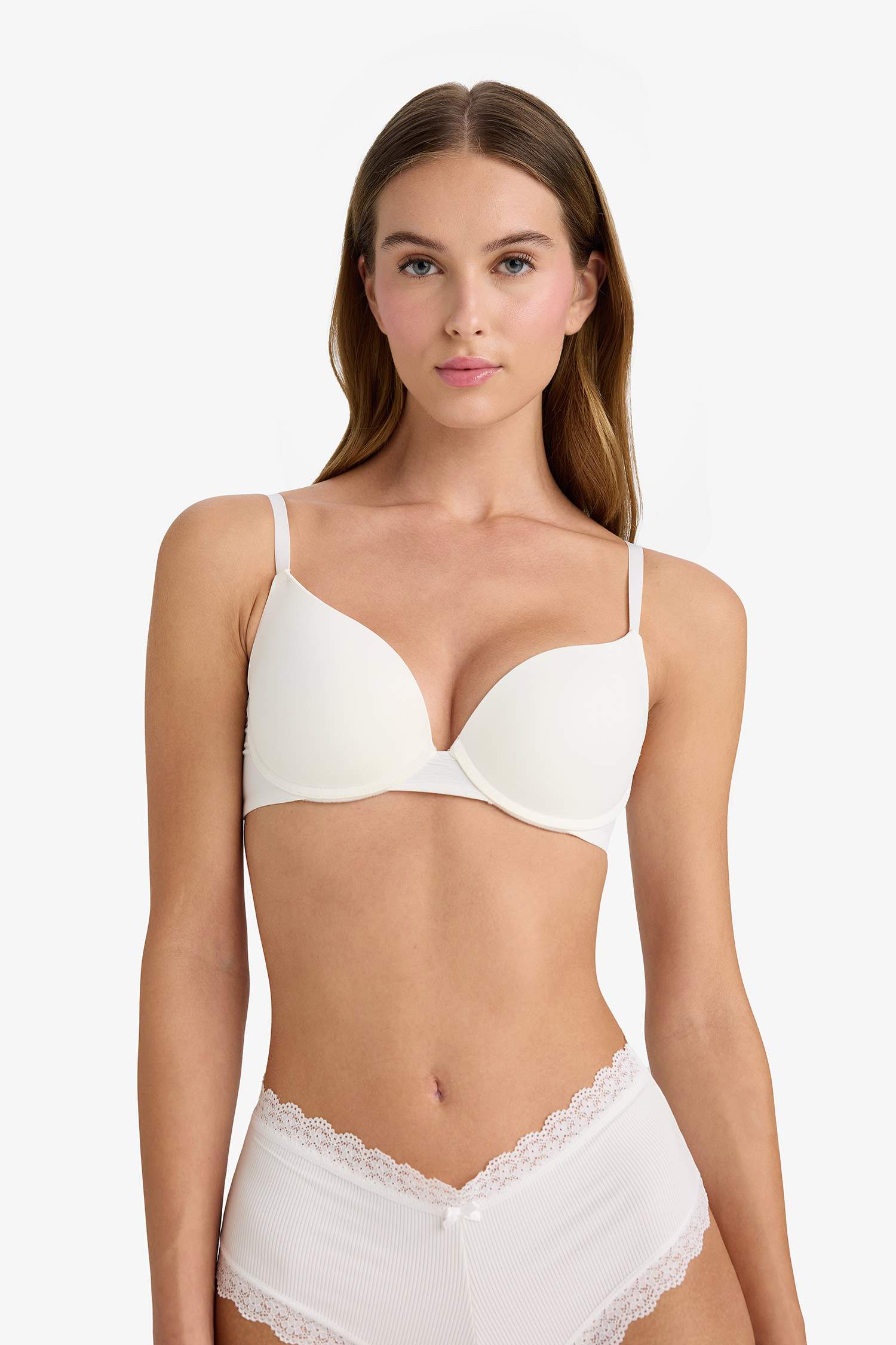 Push Up Micro Kaplı Yarım Dolgulu Balenli Tişört Bra