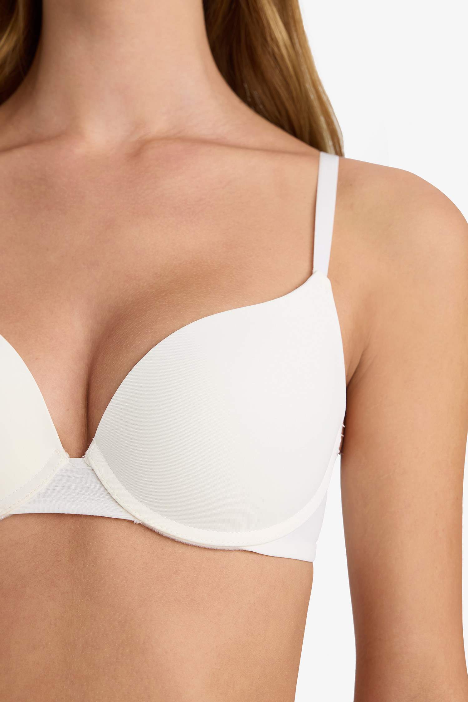 Push Up Micro Kaplı Yarım Dolgulu Balenli Tişört Bra