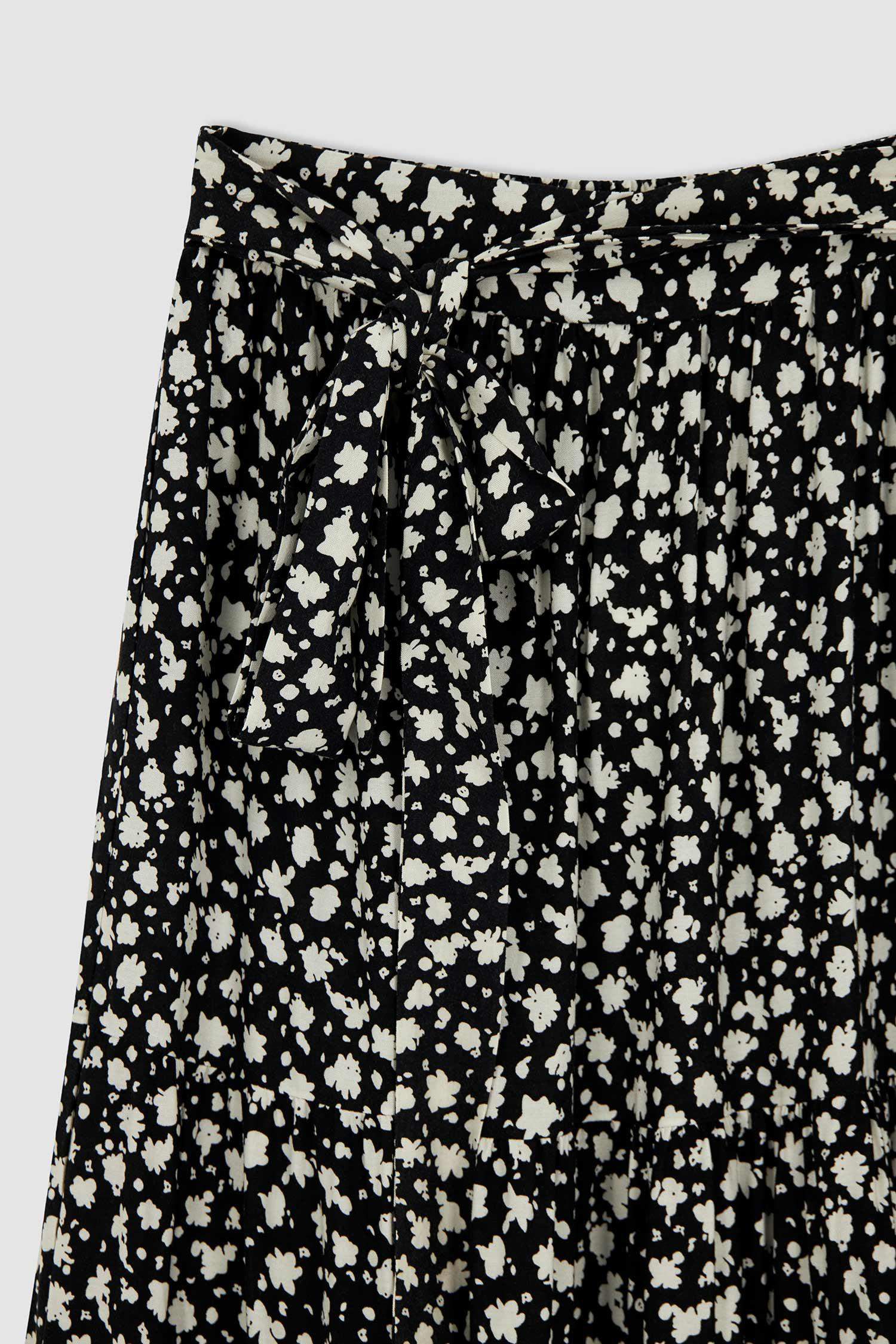 Desenli Viskon Maxi Etek