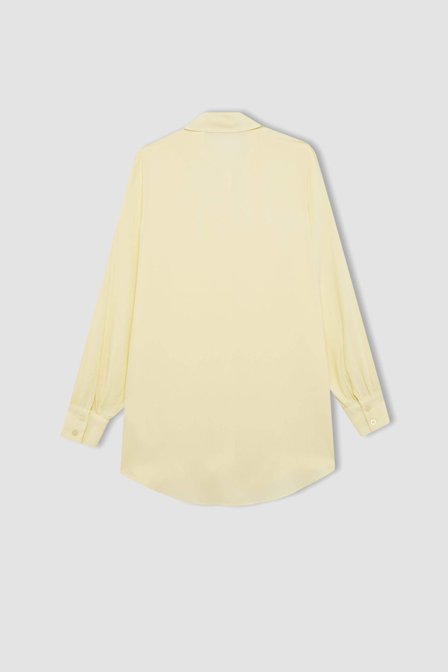 Regular Fit Shirt Collar Long Sleeve Tunic