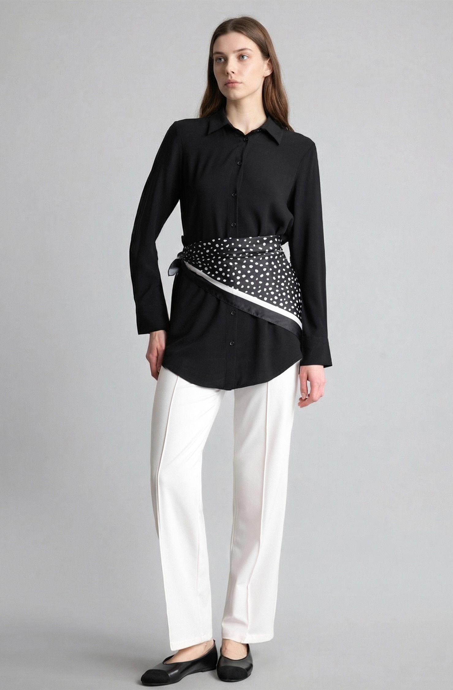 DeFacto Regular Fit Basic Gömlek Tunik görsel 2