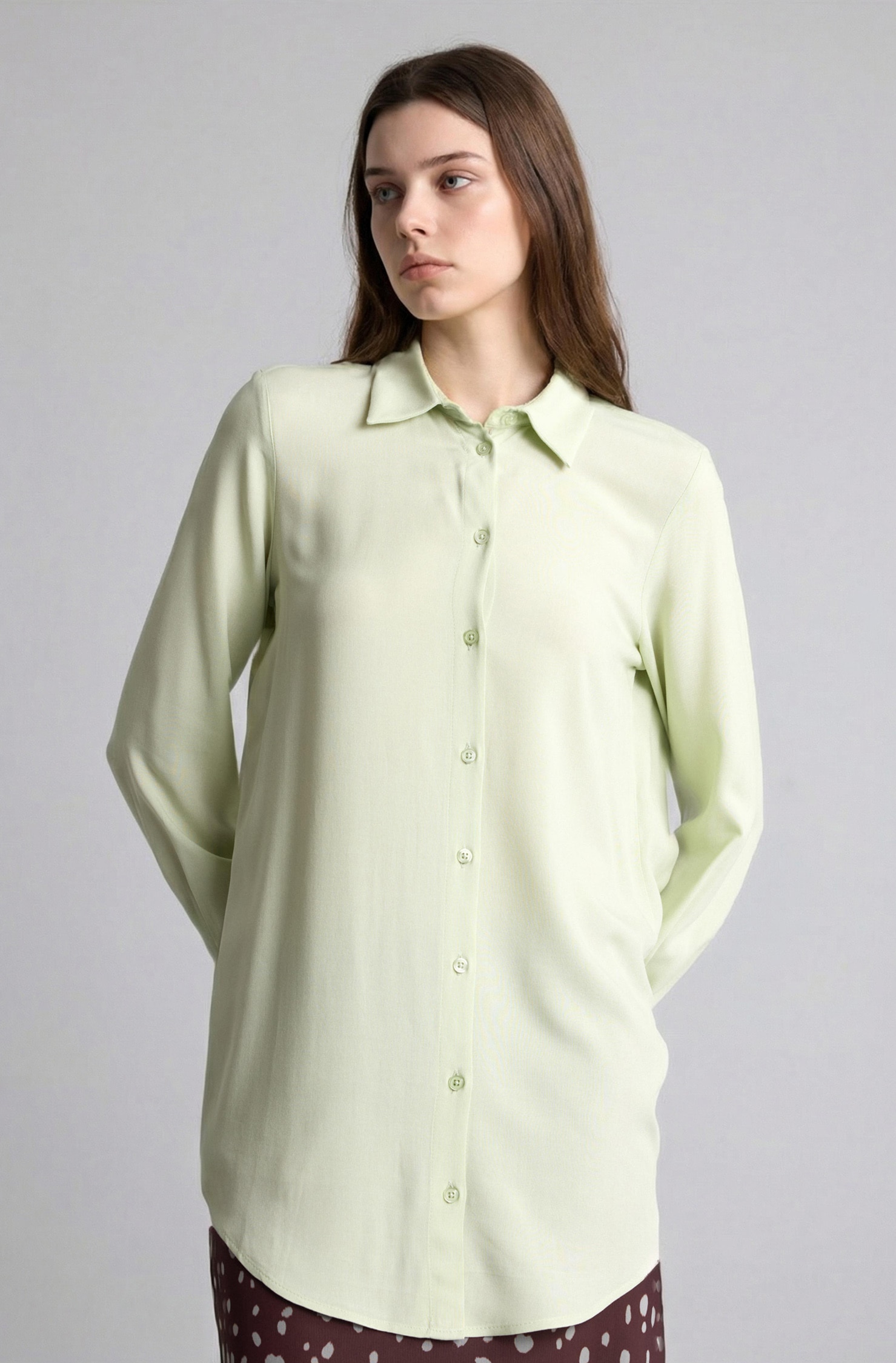 DeFacto Regular Fit Basic Gömlek Tunik görsel 3