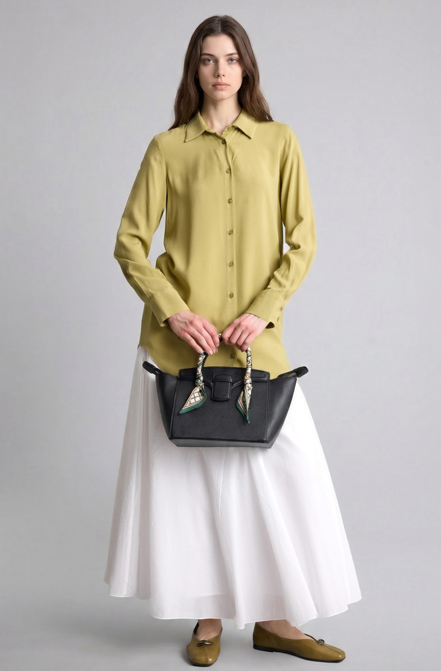 DeFacto Regular Fit Basic Gömlek Tunik görsel 2