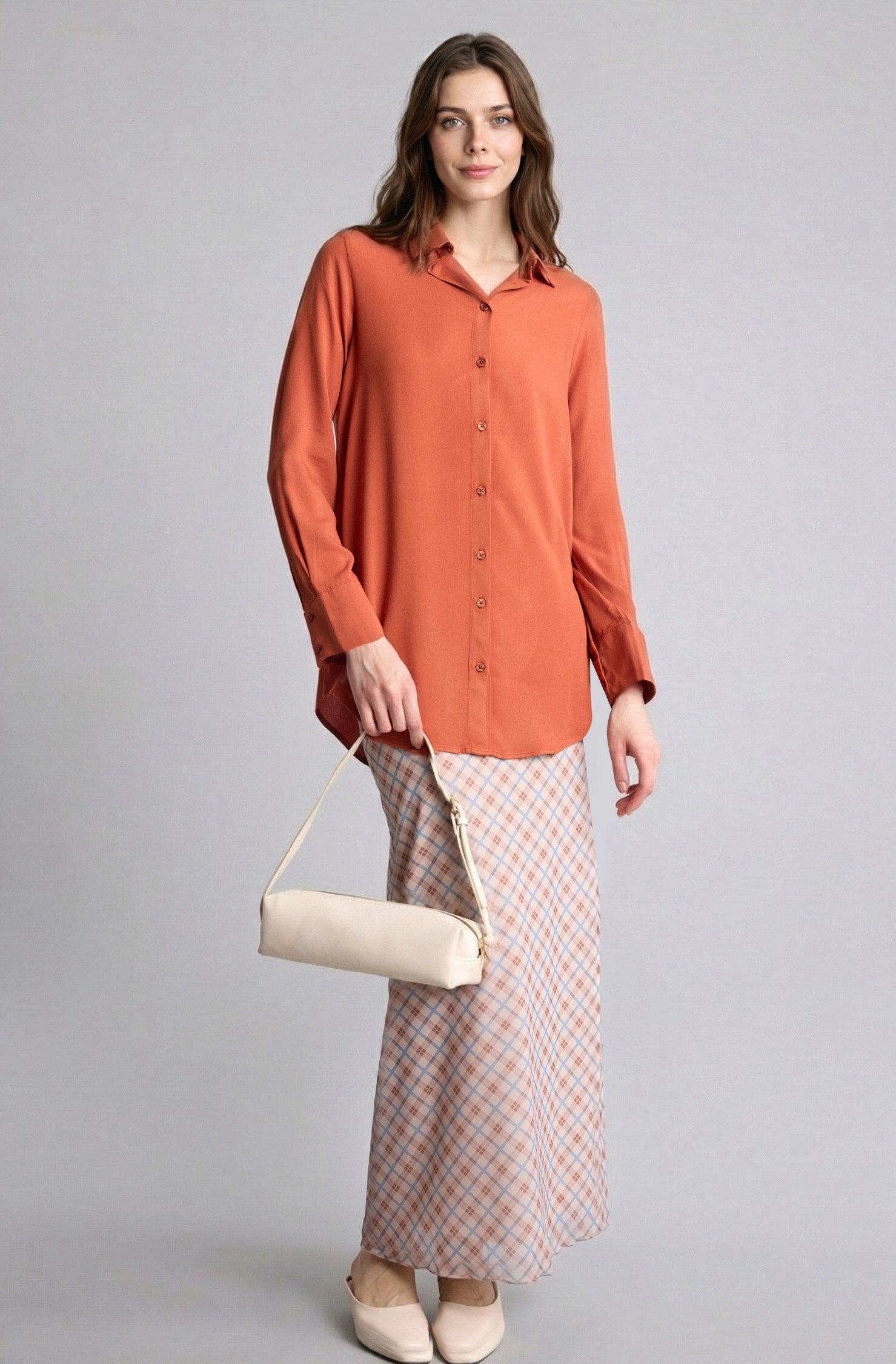 DeFacto Regular Fit Basic Gömlek Tunik görsel 2