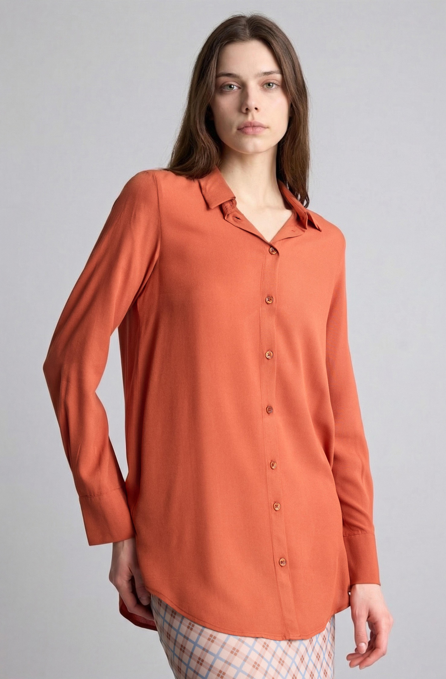 DeFacto Regular Fit Basic Gömlek Tunik görsel 3