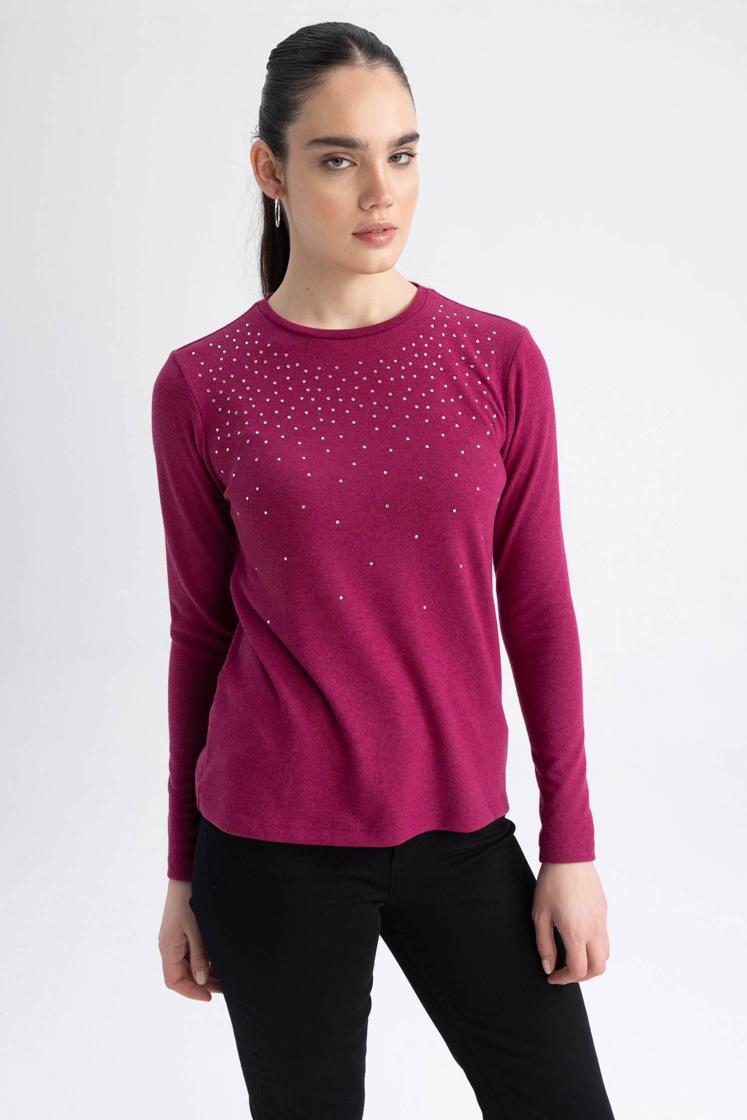 Кофта стандартного кроя с круглым вырезом для женщин Traditional