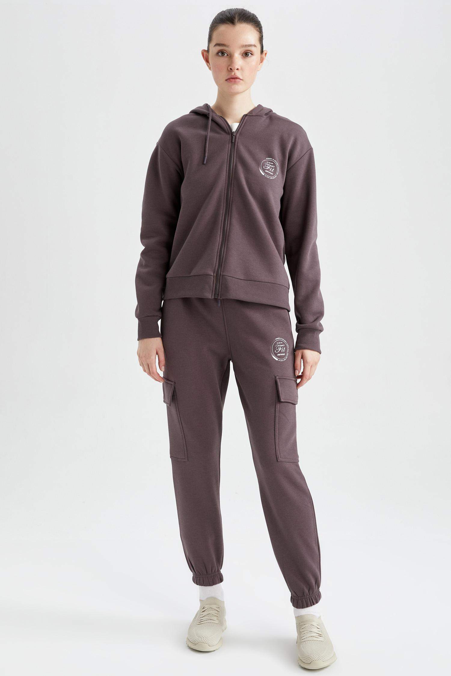 DeFactoFit Standard Fit Slogan Printed Pocketed Sweatpants