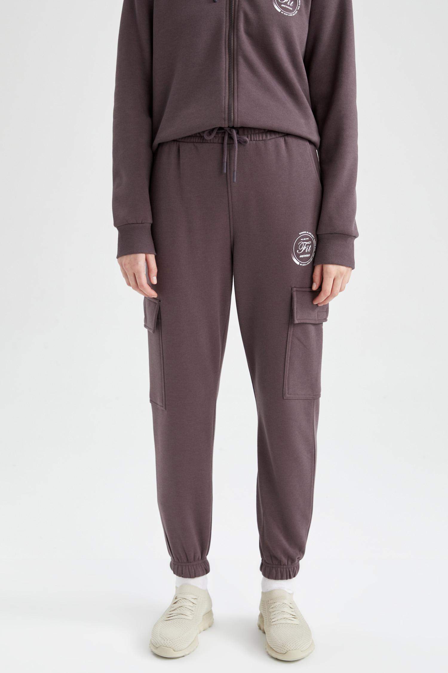 DeFactoFit Standard Fit Slogan Printed Pocketed Sweatpants