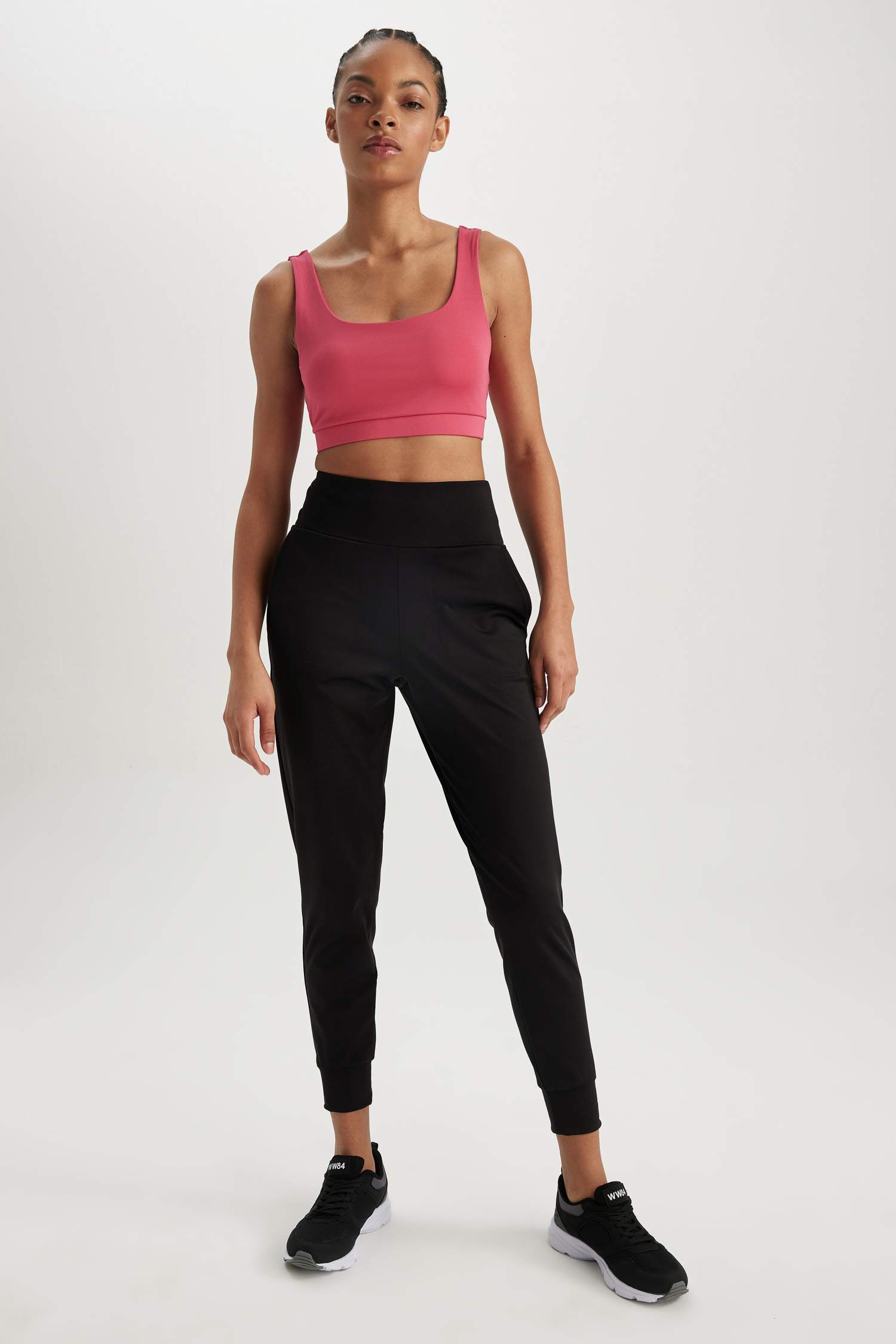 ستريج قماش سكوبا بخصر عالي طول الكوع