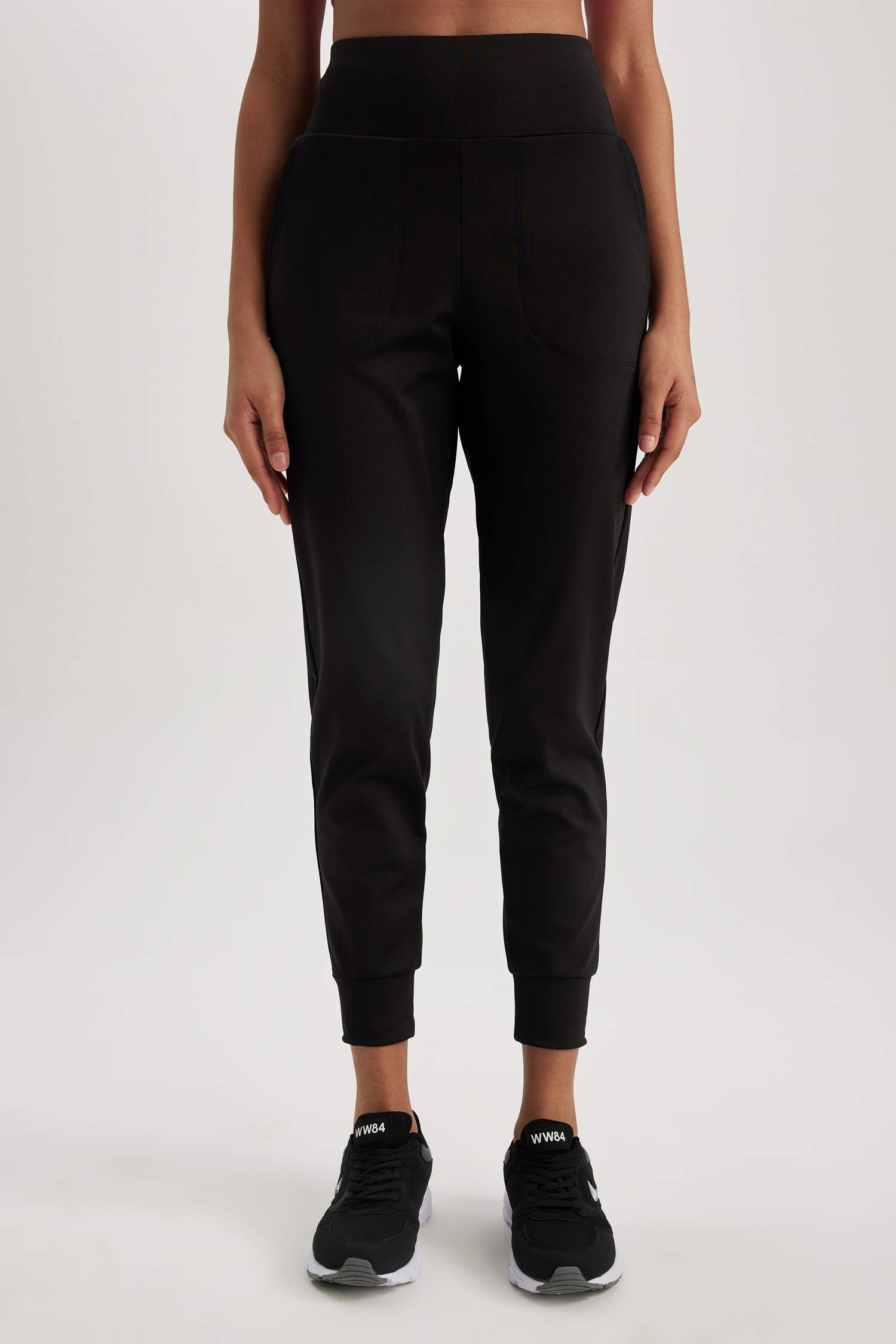 ستريج قماش سكوبا بخصر عالي طول الكوع