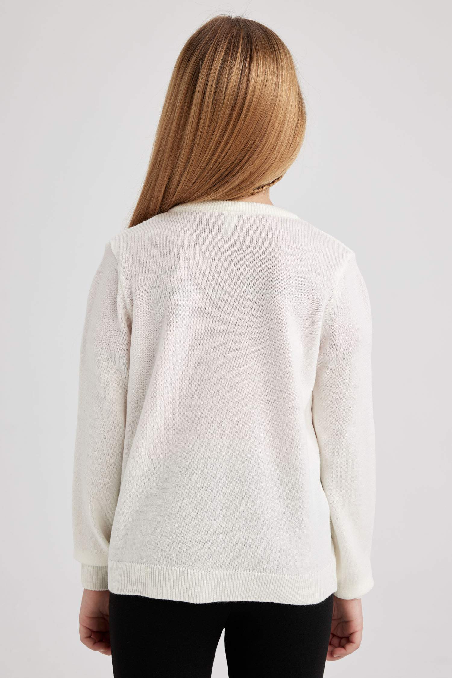 Girls Crew Neck Cardigan