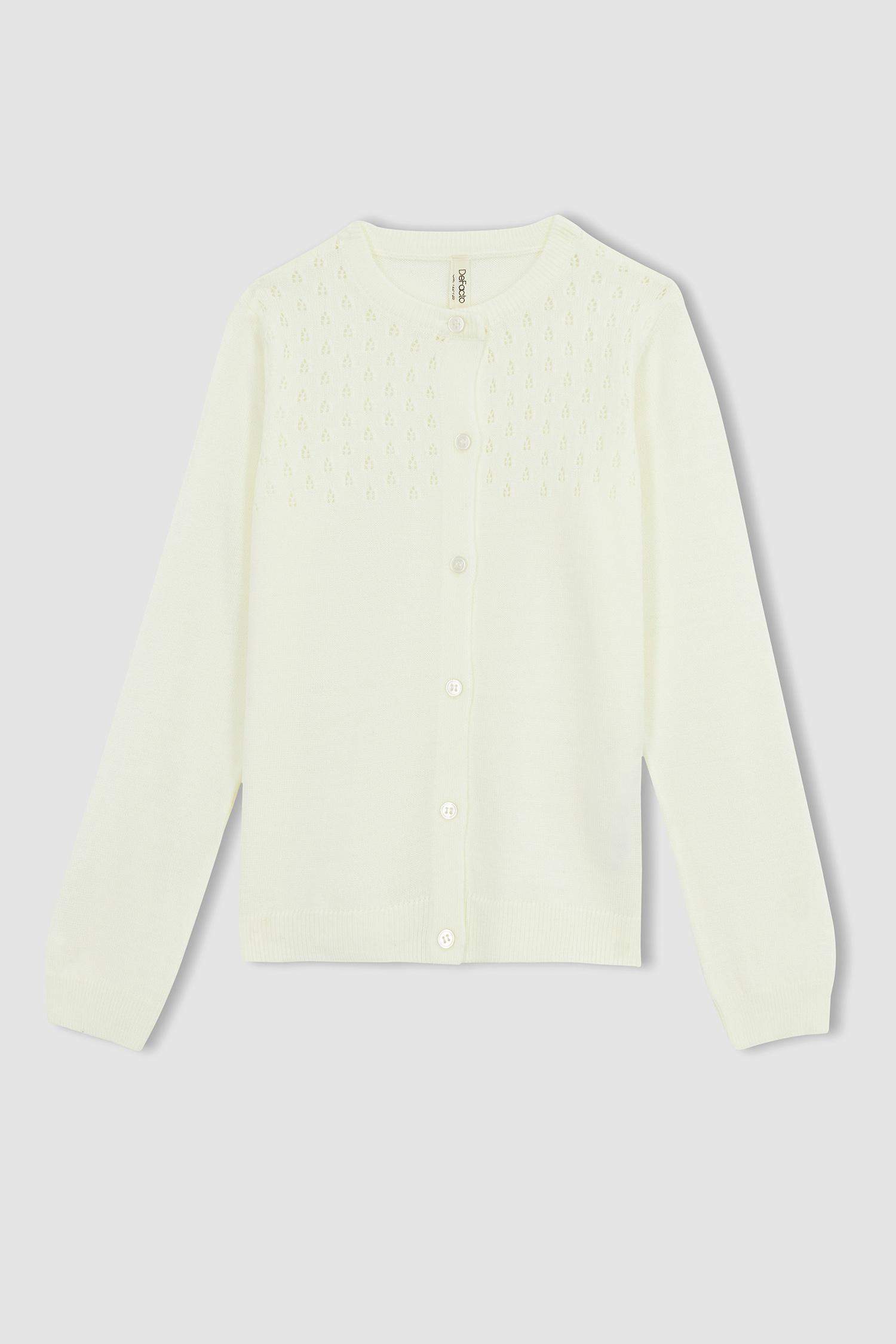 Girls Crew Neck Cardigan