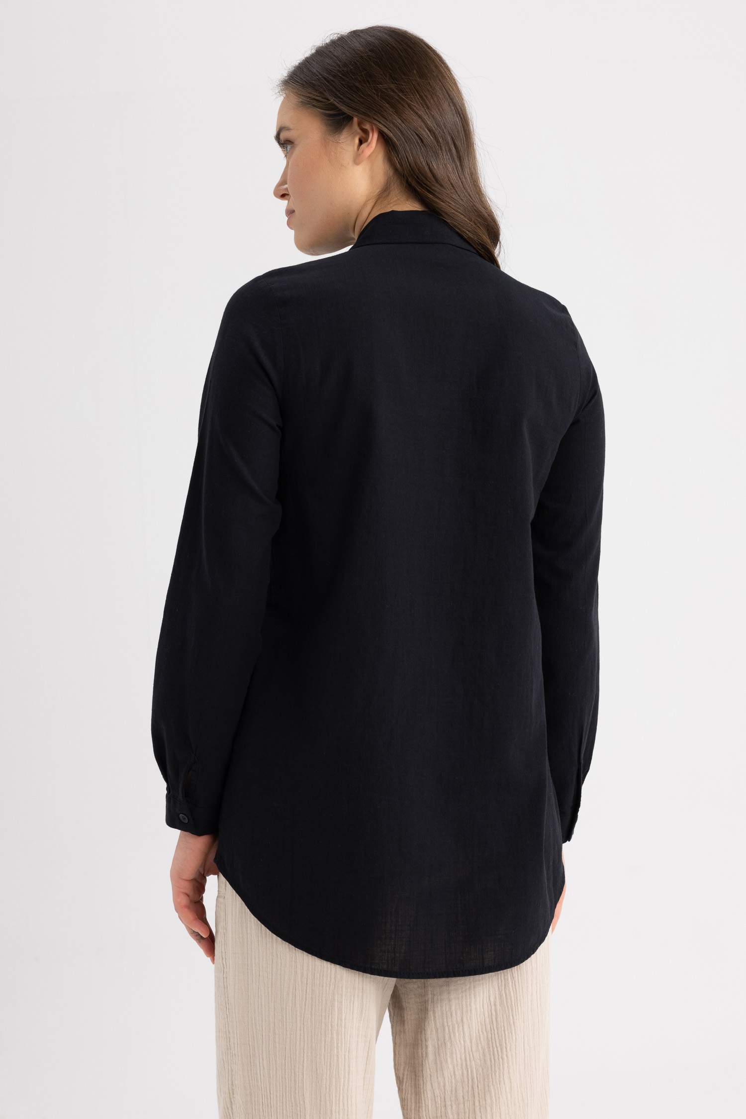 Regular Fit Cotton Long Sleeve Tunic