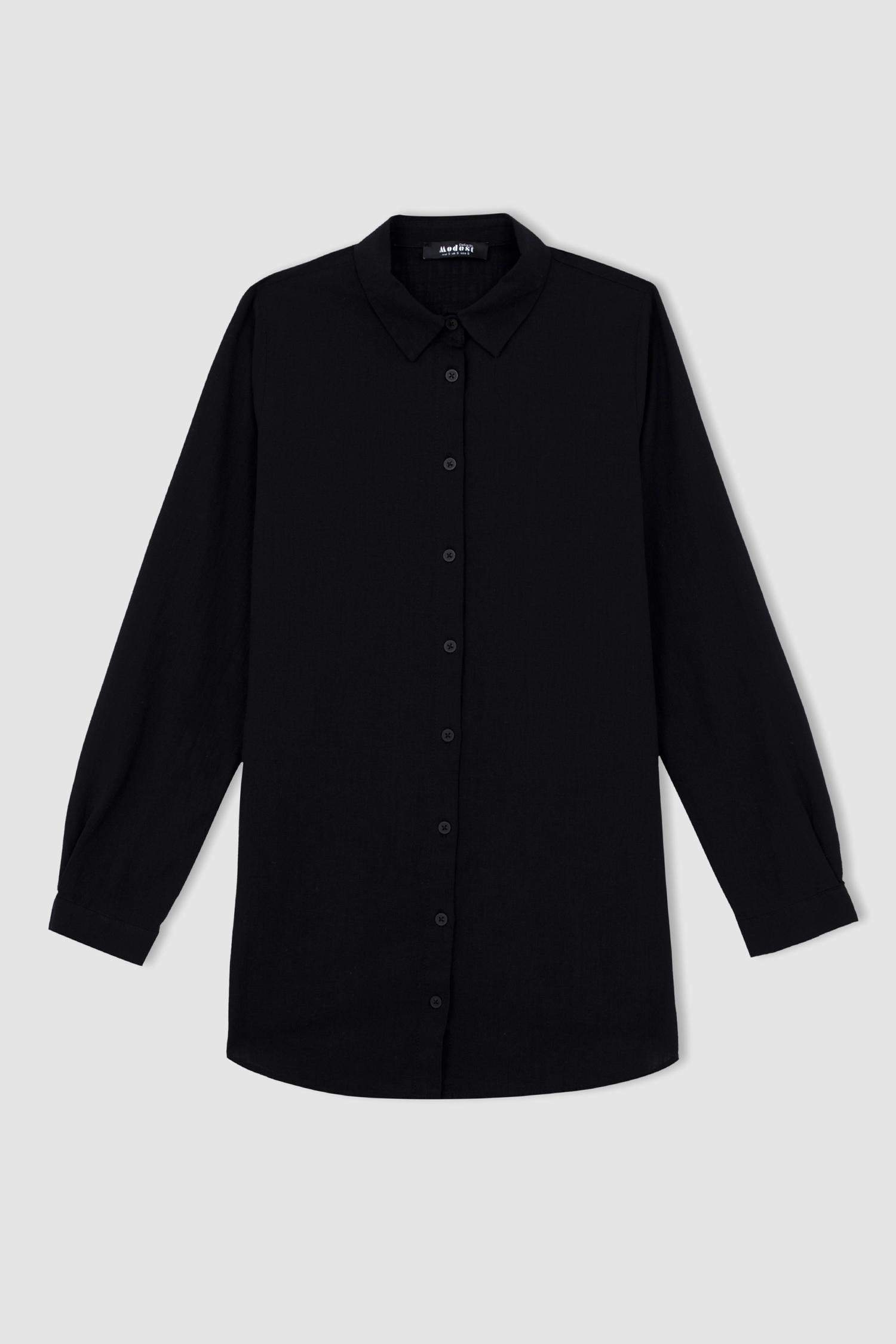 Regular Fit Cotton Long Sleeve Tunic