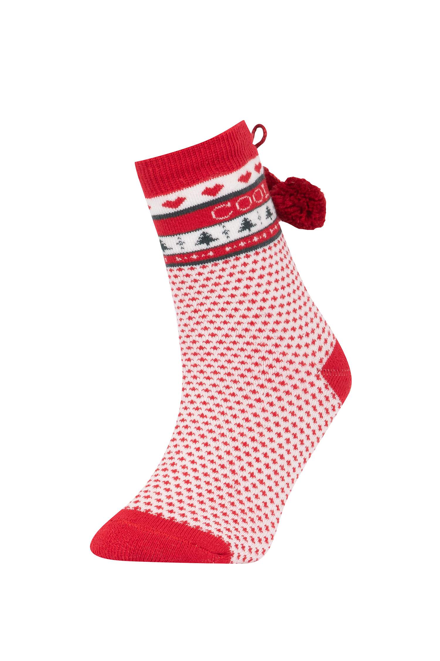 Girl Christmas Themed 2 Piece Cotton Long Socks