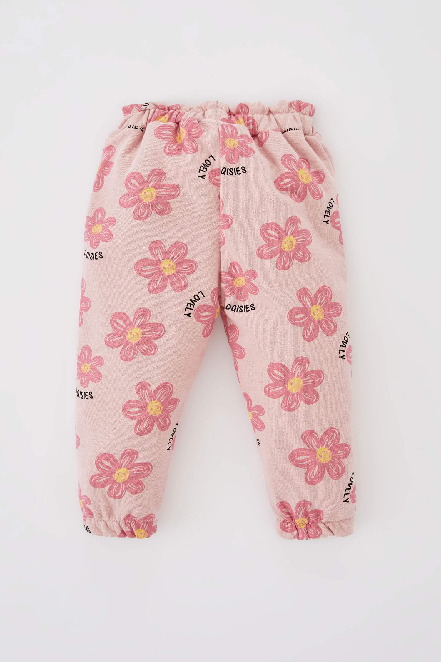 Kız Bebek Çiçekli Paperbag Bel Eşofman Alt