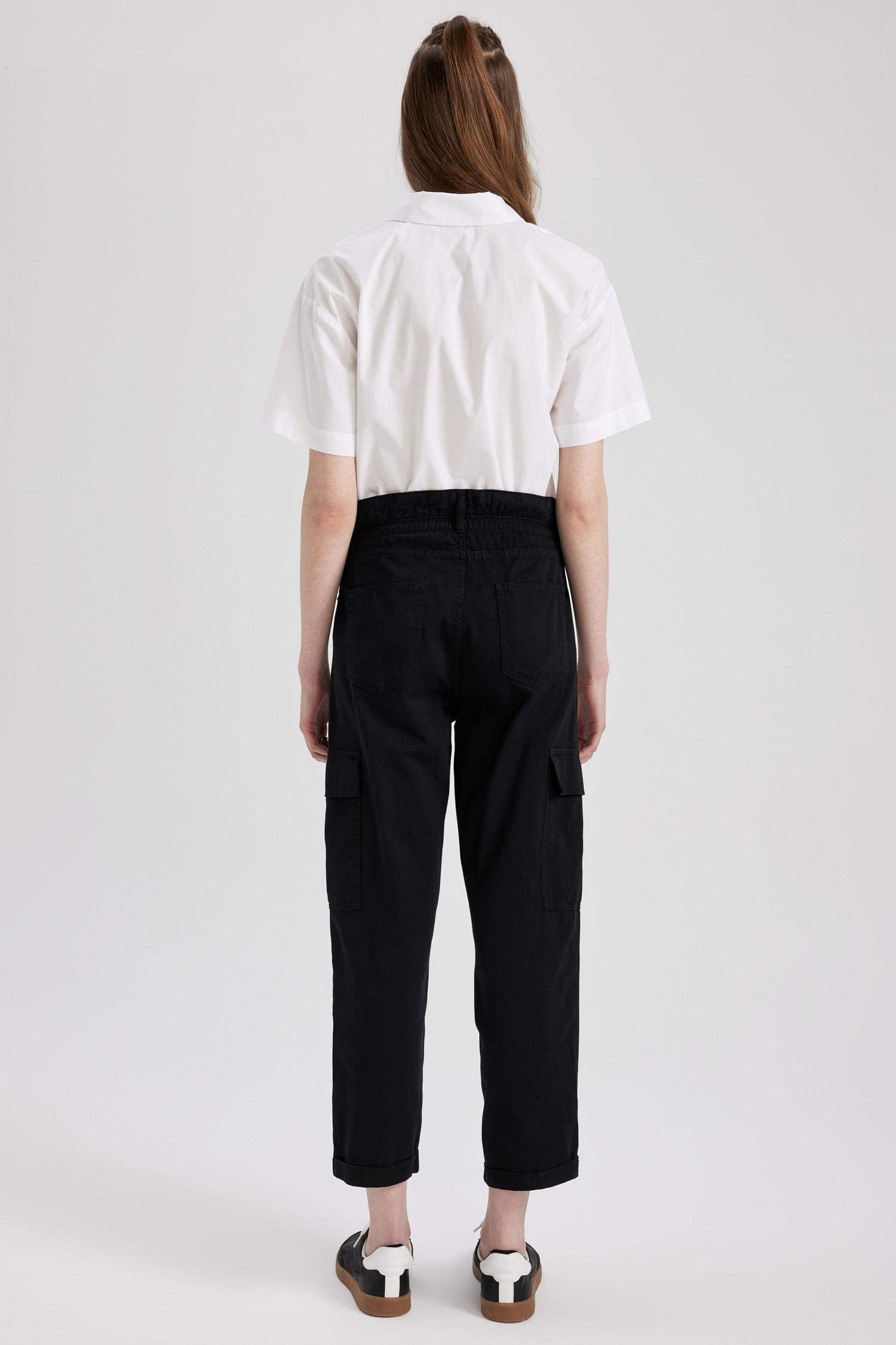 Paperbag Cargo Gabardine Cotton Trousers