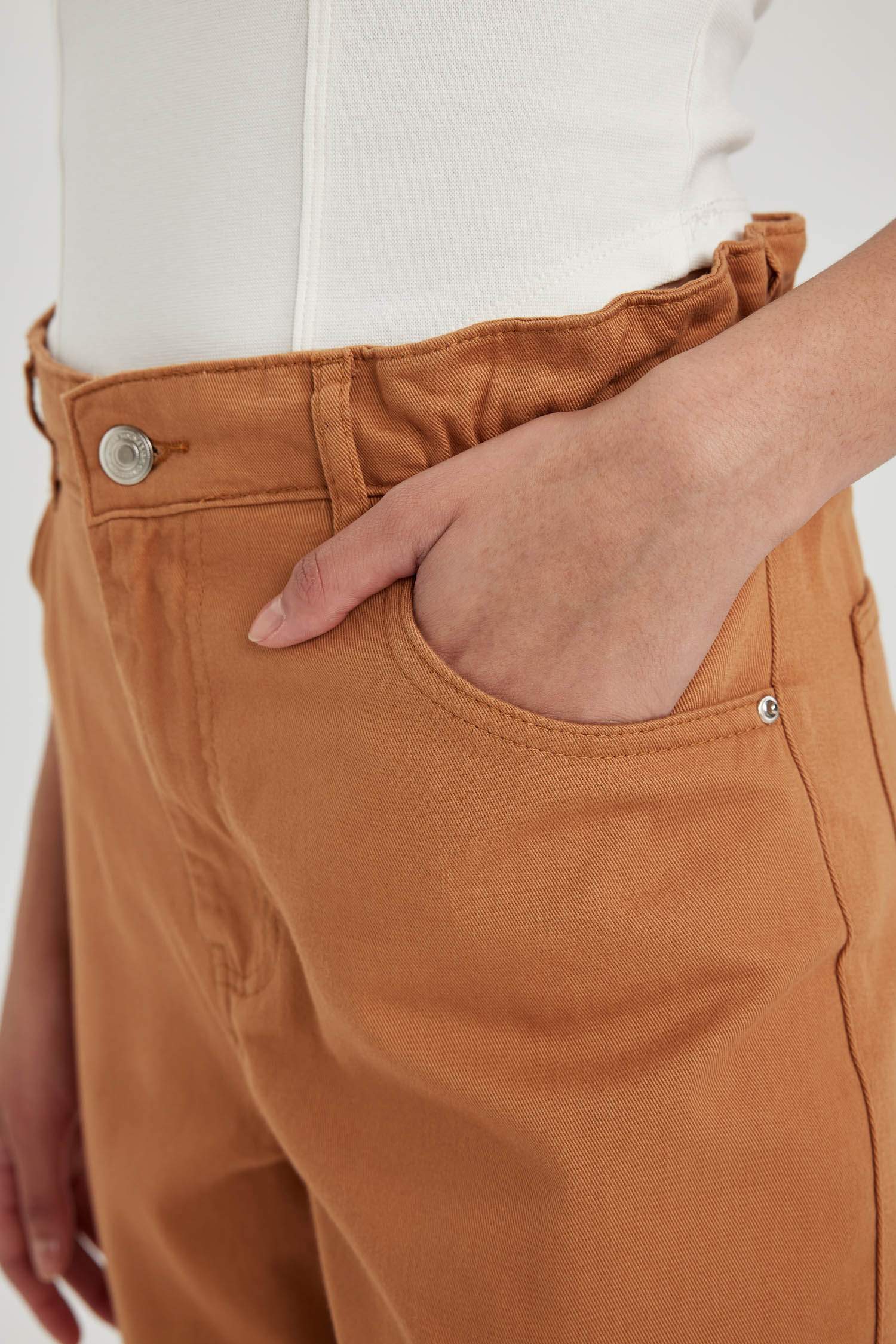 Paperbag Cargo Gabardine  Cotton Trousers