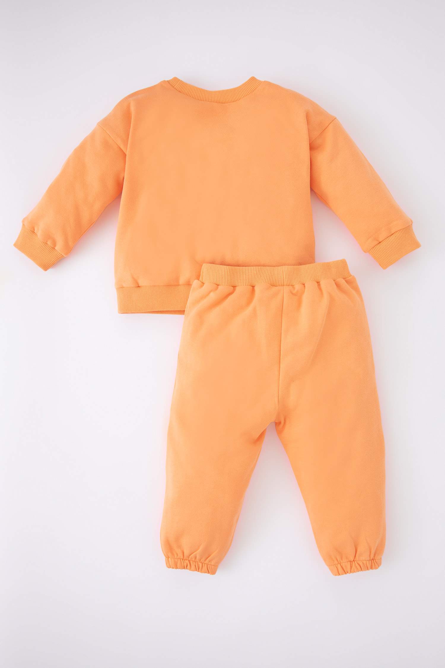 Orange BABY GIRL 2 piece Regular Fit Crew Neck Flower Knitted Set