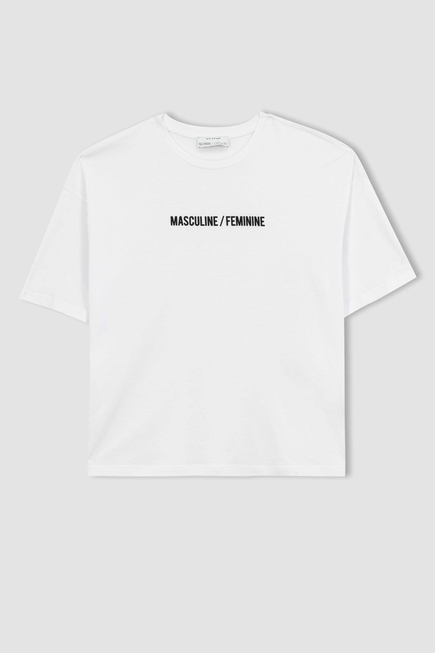 Sorbe X Defacto Bisiklet Yaka Baskılı Kısa Kollu Tişört