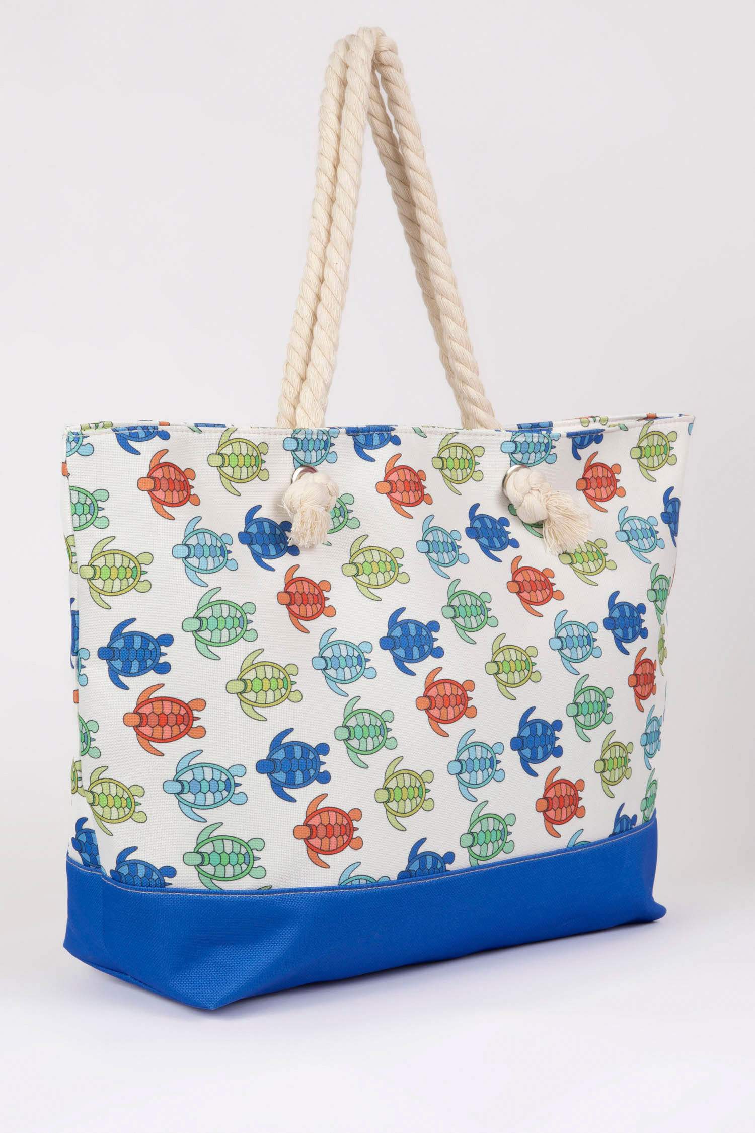 Woman Turtle Patterned Beach Bag