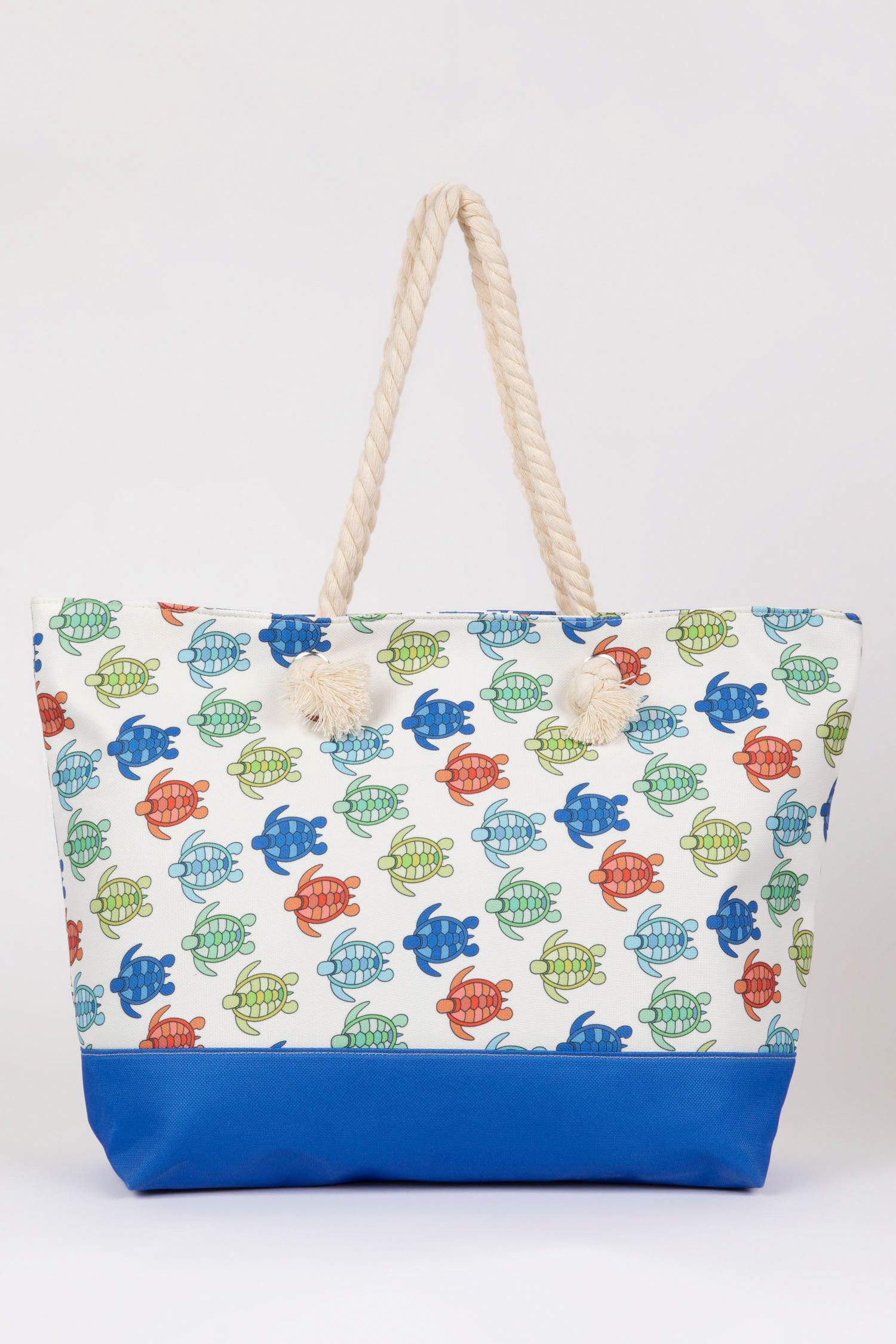 Woman Turtle Patterned Beach Bag