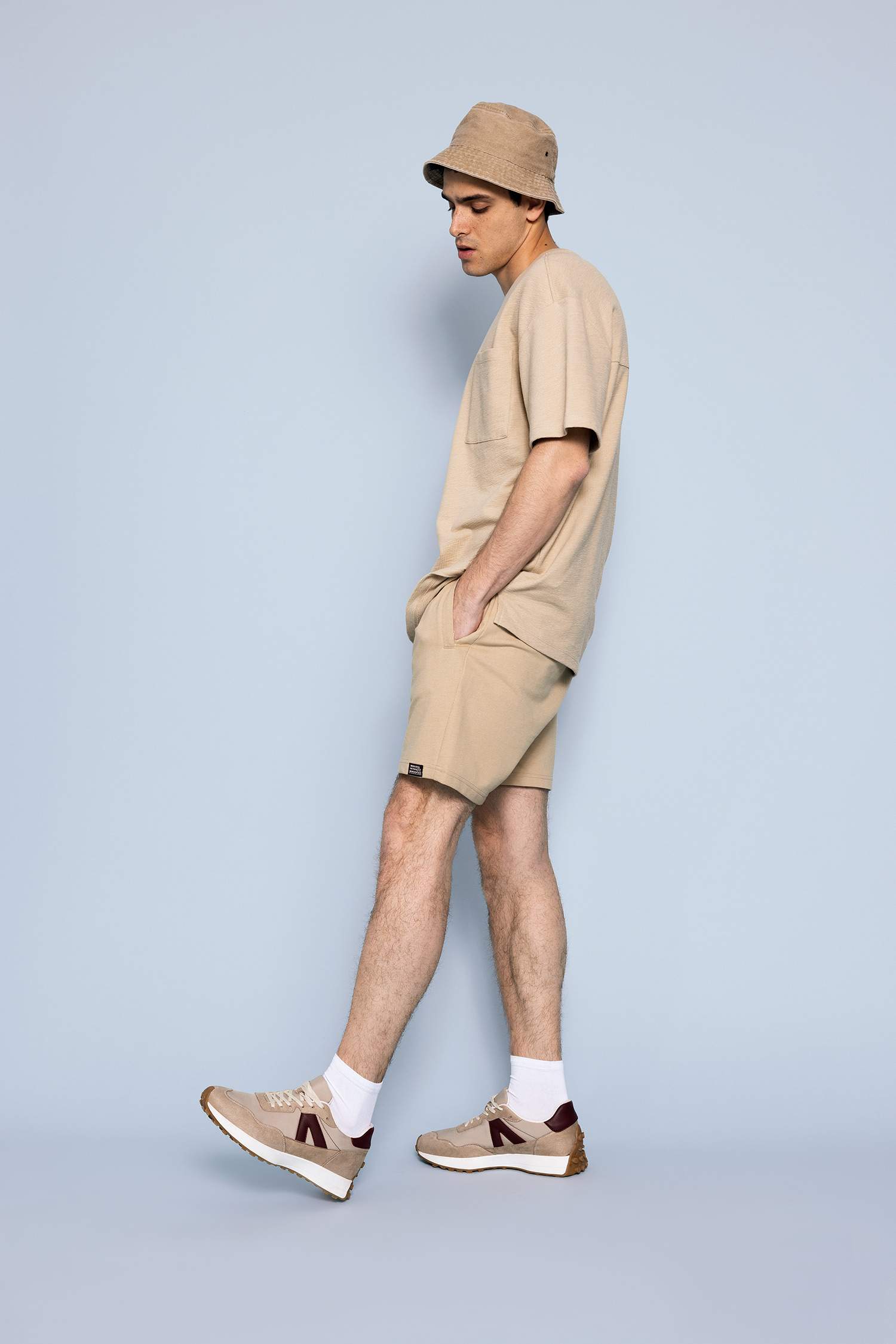 Short en coton à coupe régulière