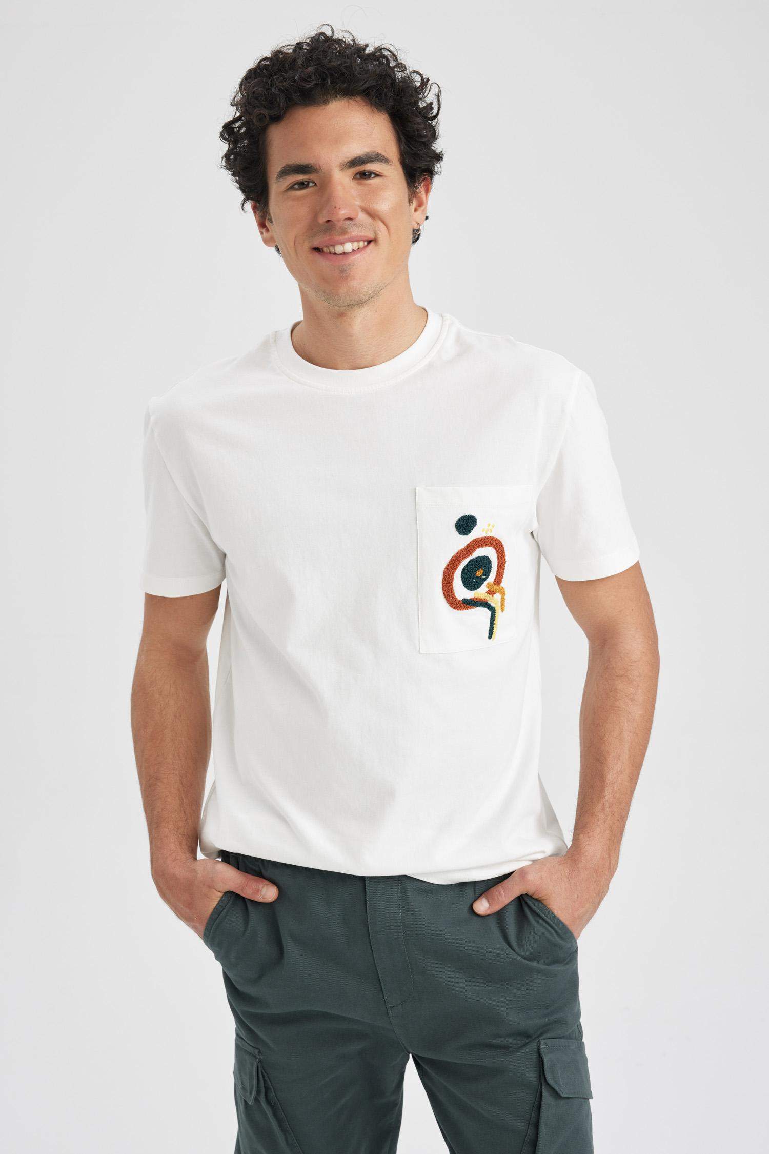 дөңгелек жаға Қысқа жеңді футболка