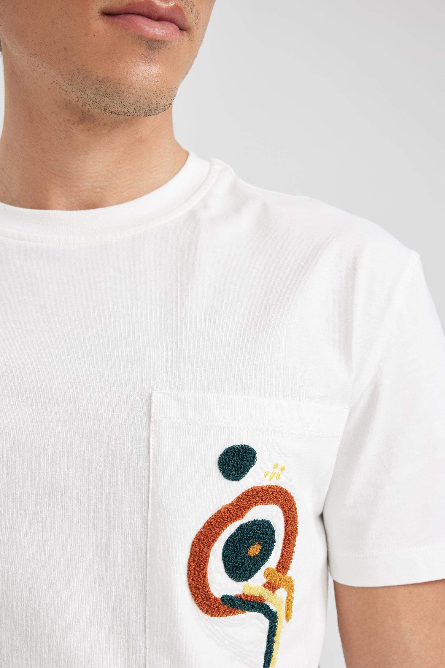 дөңгелек жаға Қысқа жеңді футболка