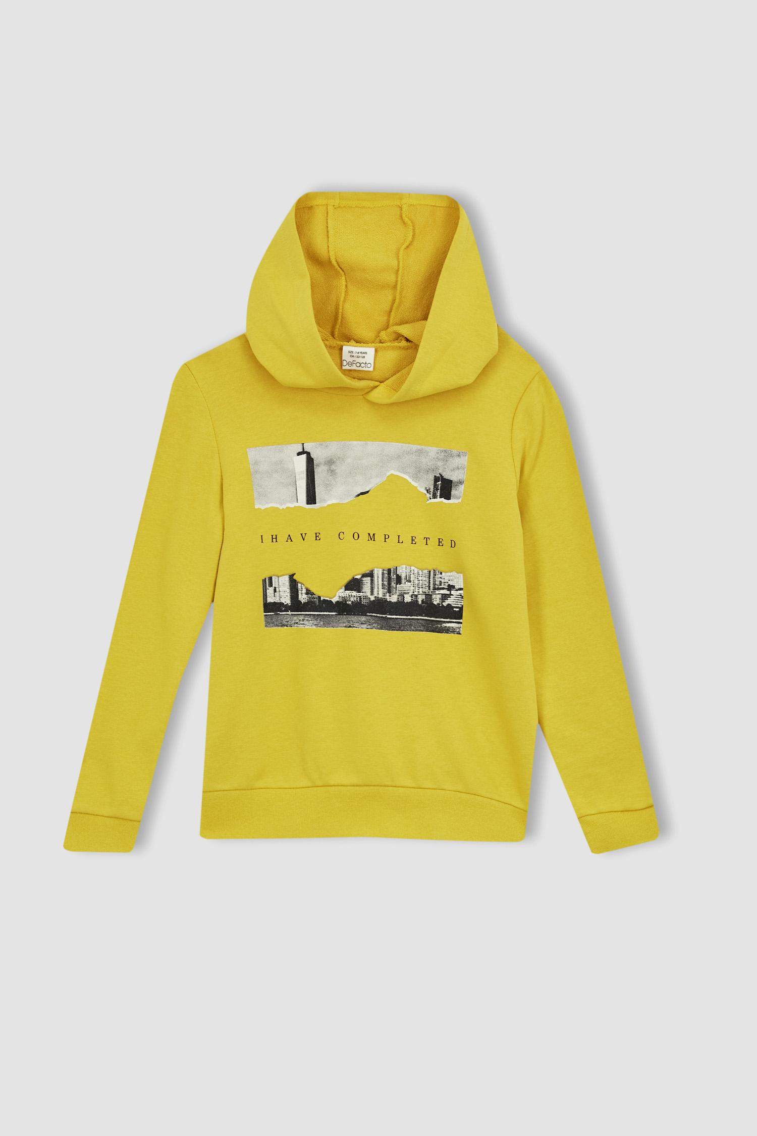 Свитшот стандартного кроя с капюшоном для мальчиков