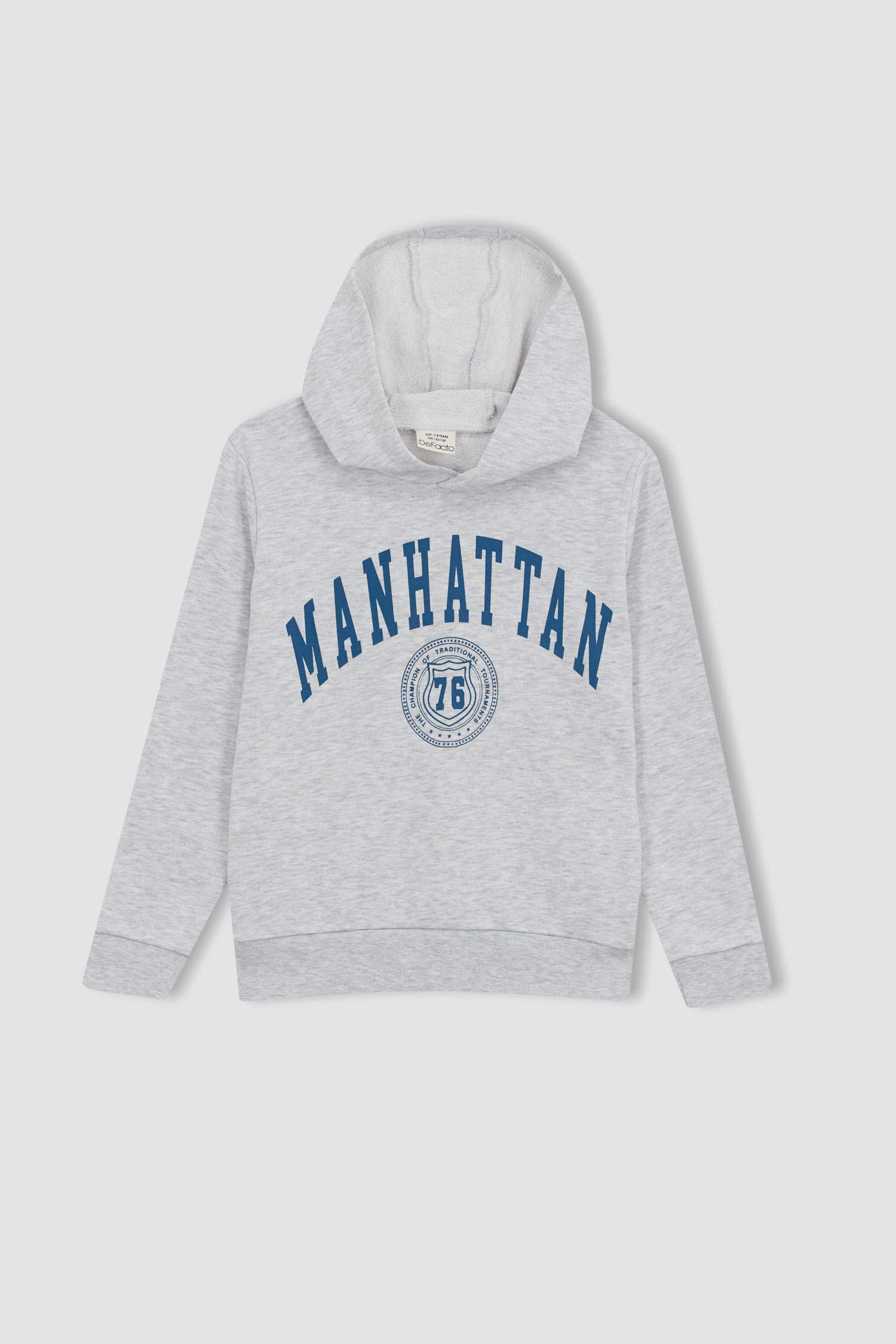 Свитшот стандартного кроя с капюшоном для мальчиков