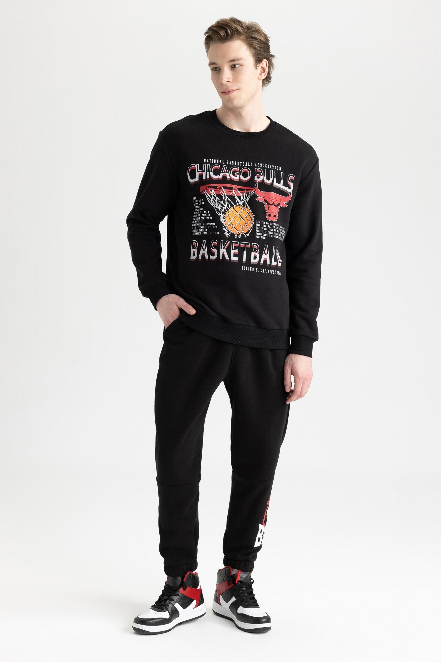 NBA Chicago Bulls стандарт пішім дөңгелек жаға Свитер